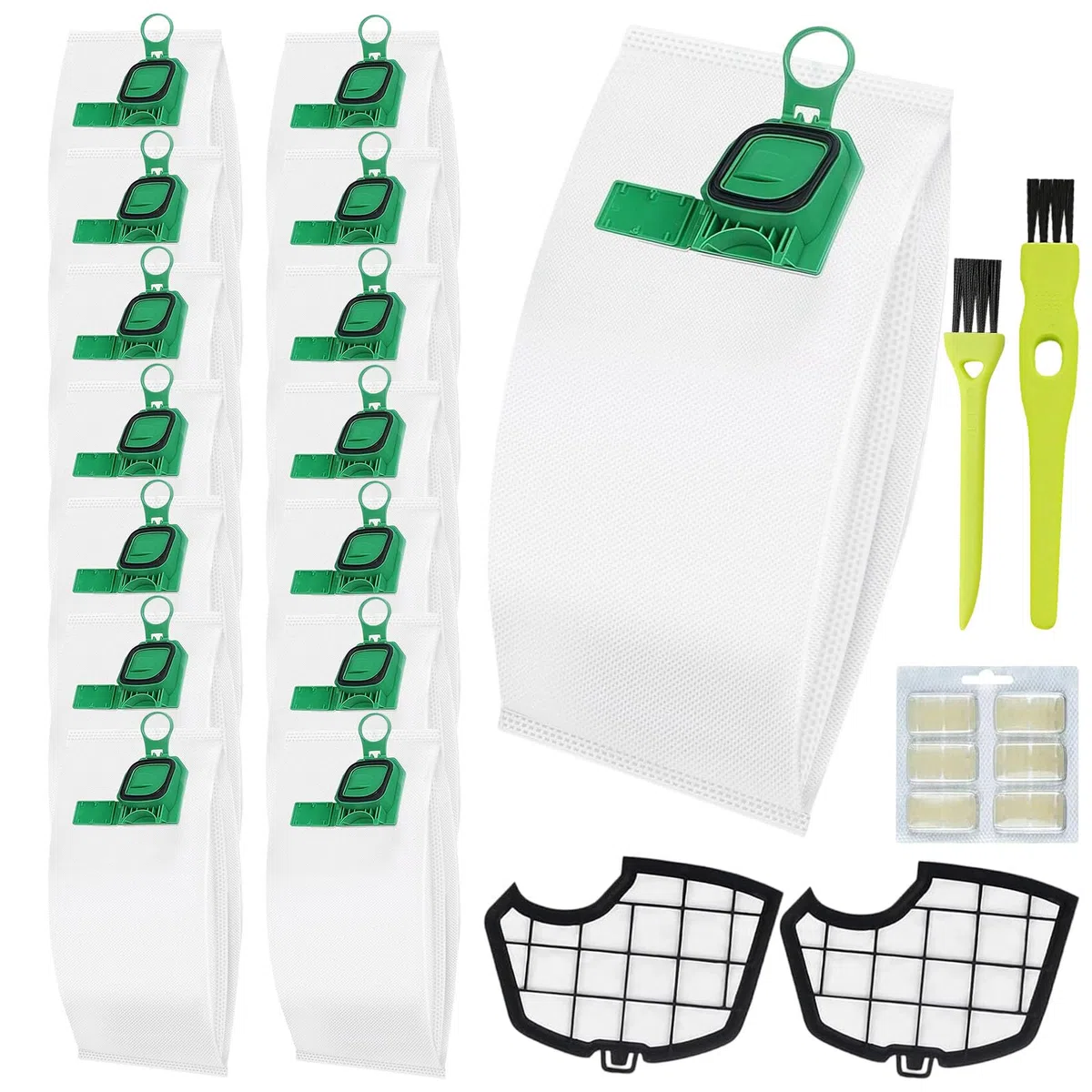 15 bolsas para Folletto VK140 VK150 FP140, con 6 ambientadores y dos filtros