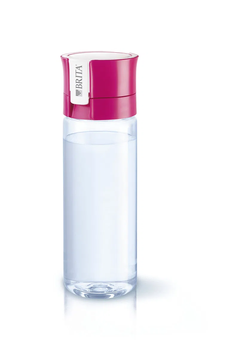 Brita Fill&Go Bottle Filtr Pink Botella con - Filtro de agua (Botella con filtro de agua, Rosa, Transparente, De plástico, De plástico, 1 L, Alemania)