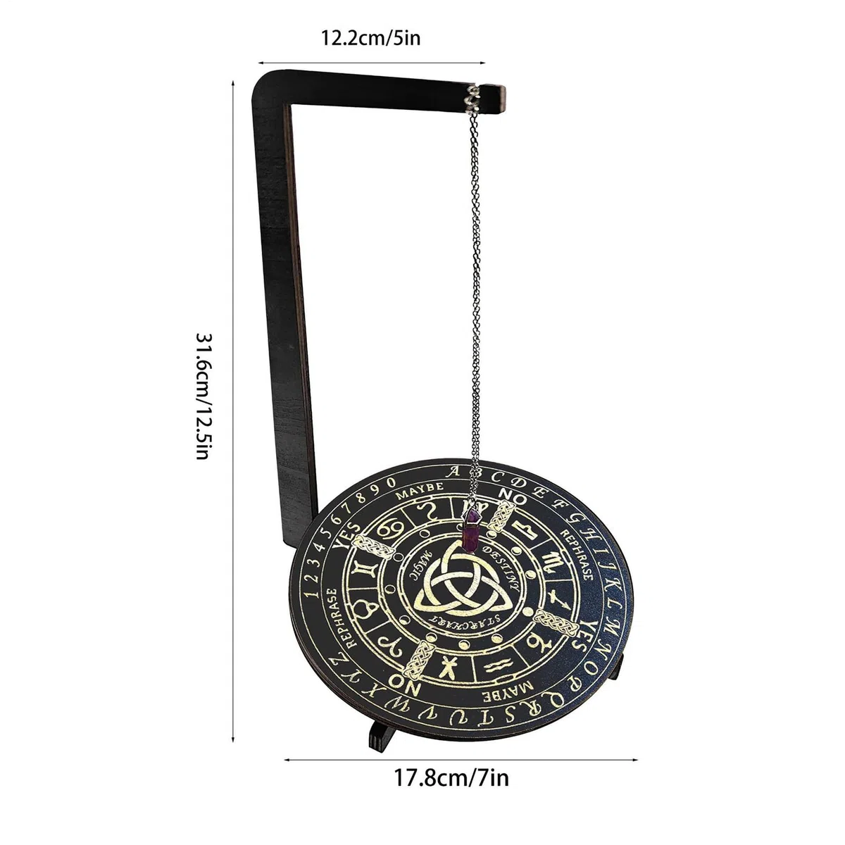 Genérico Tablero De Adivinación | Tabla De Altar De Péndulo De Madera,Suministros Ritual Metafísico para Meditación Trabajo Energético Limpieza Espiritual Configuración De Altar