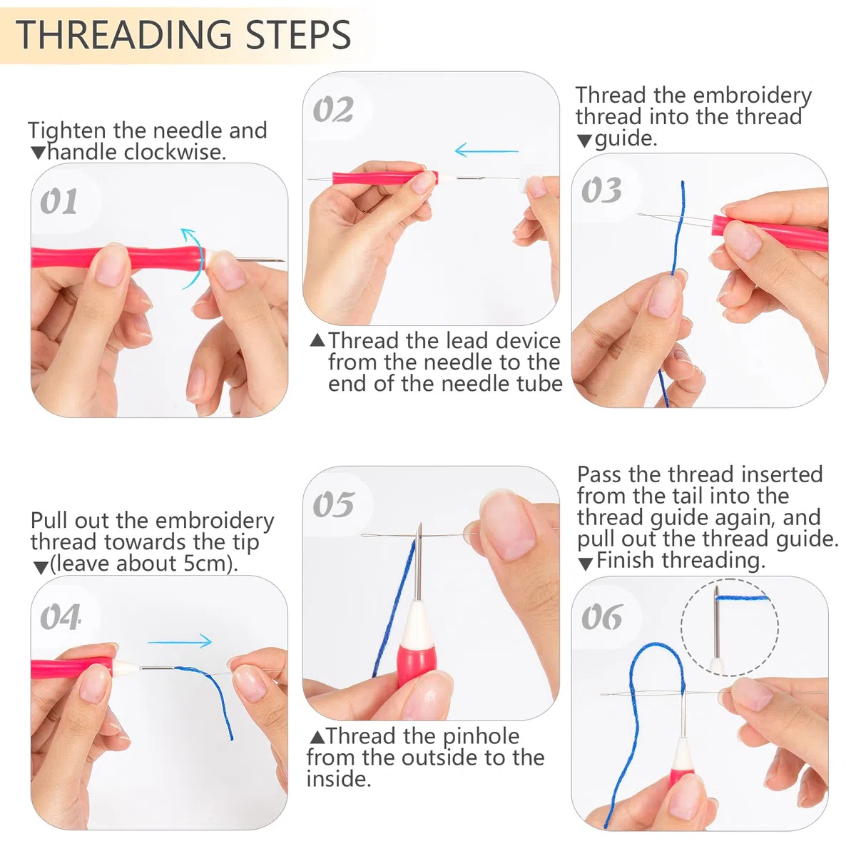 JSRQT Kit para Principiantes para Bordar Ballena Kit Aguja Perforadora Punch Needle Kit Bricolaje Kit de Bordado con Aguja Perforada para Adultos Principiantes Herramienta de Punto de Cruz con Aro