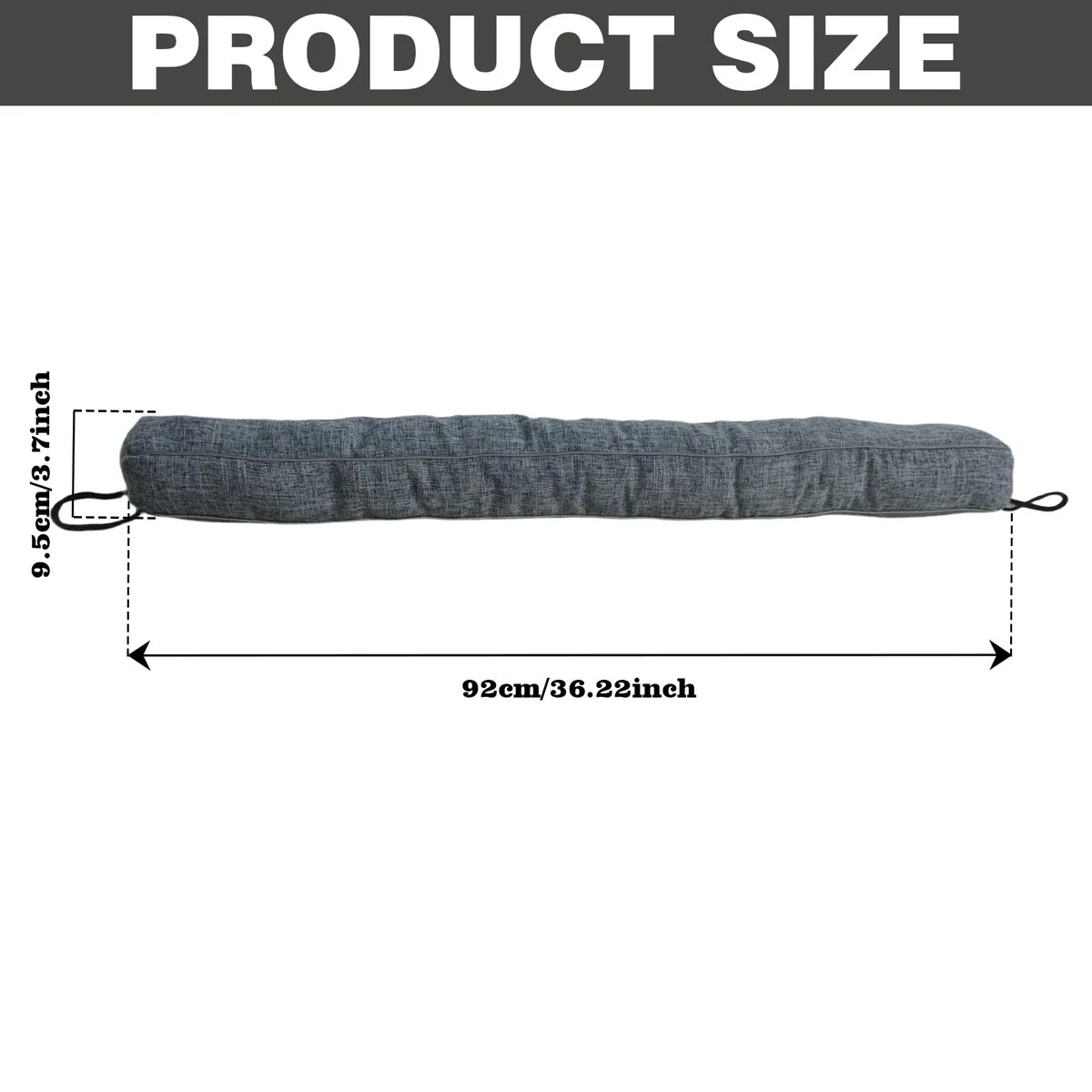 Burlete para puertas, con relleno granulado, tope para puerta resistente al viento, de poliéster y algodón PP, burlete para puerta de casa contra el frío y el polvo (azul grisáceo, 92 cm)