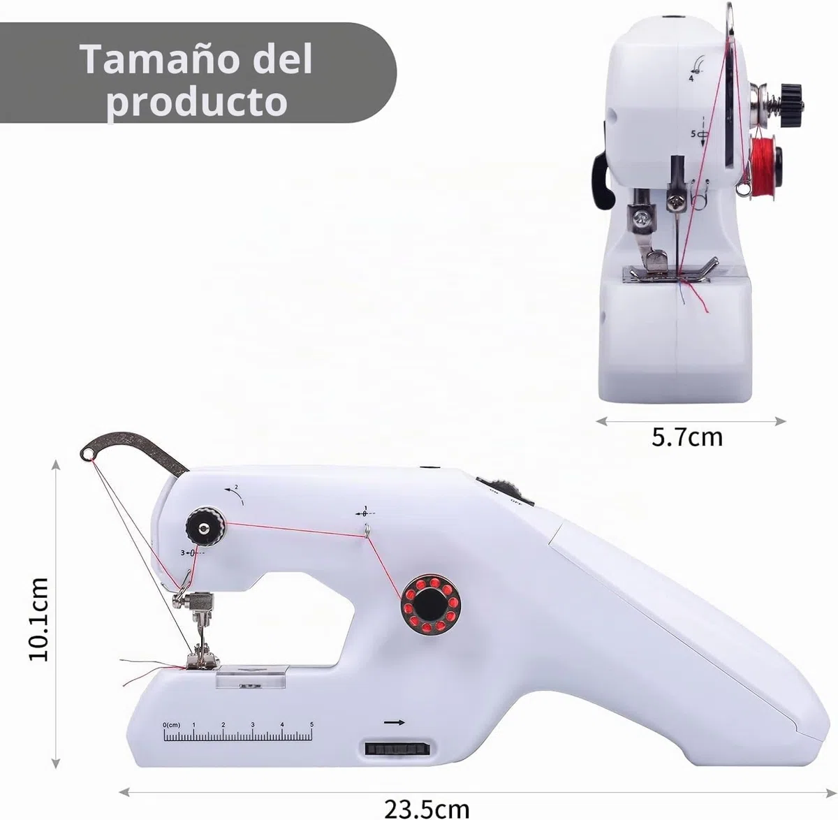 Máquina de coser a mano, mini máquina de coser eléctrica portátil, doble hilo, equipada con aguja e hilo, fácil de aplicar, para principiantes, aplicable a ropa, cortinas