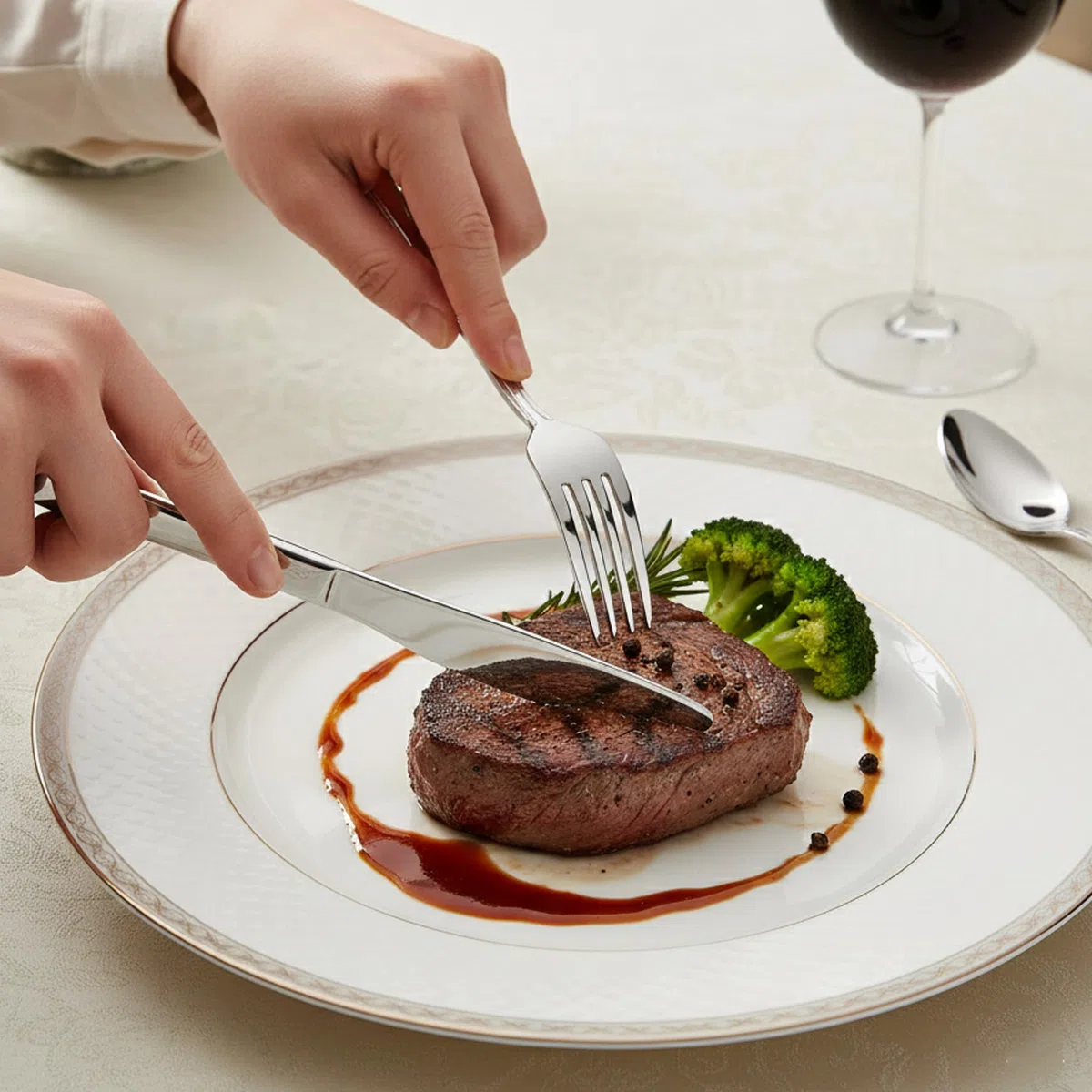 Juego de Cuchillos, Juego de Cuchillos de Cena de 24 Piezas, 8.3 Pulgadas, Cuchillos de Acero Inoxidable de Grado, Aptos para Lavavajillas, Cuchillos de Mesa en la Cocina