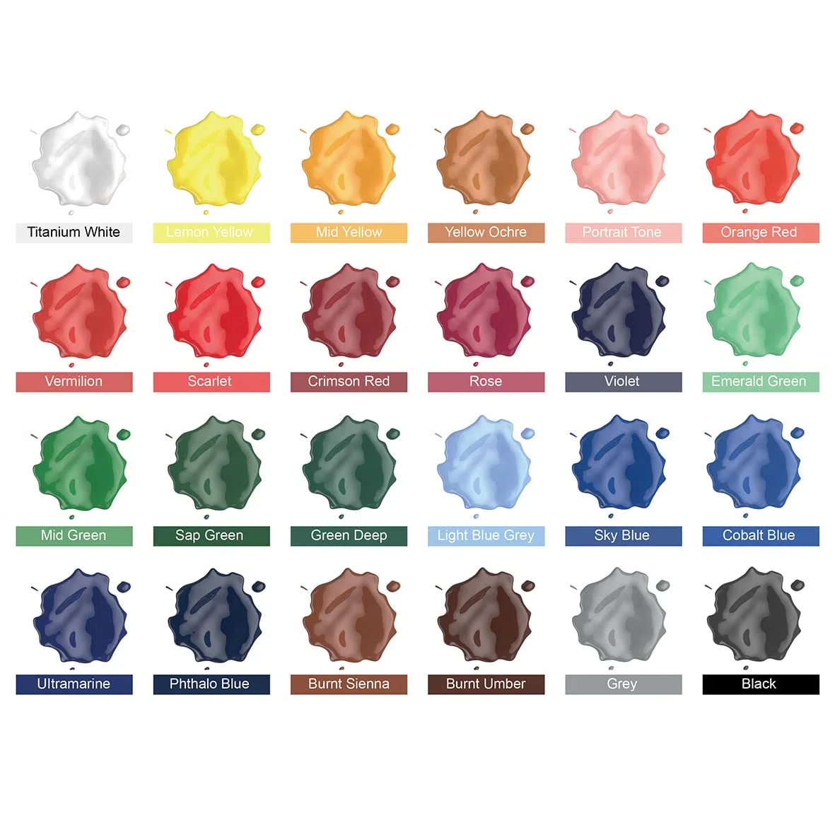Pintura Acrílica 24 Colores 36ml Colores Acrílicos No Tóxica Conjunto de Pintura Acrílica para Artistas Manualidades Lienzos Madera Cerámica Tela