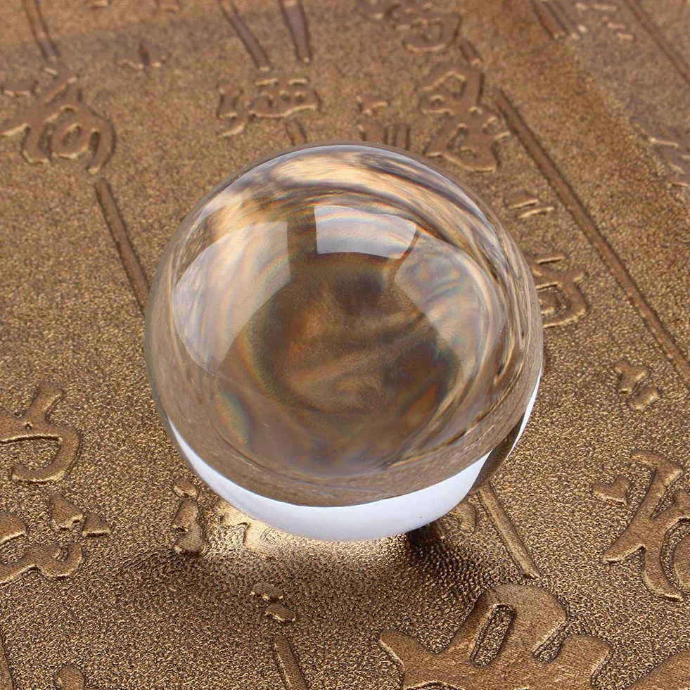 Bola de Cristal Transparente 80mm con Base, Decoración Elegante para Hogar Meditación o Fotografía Cristal Óptico
