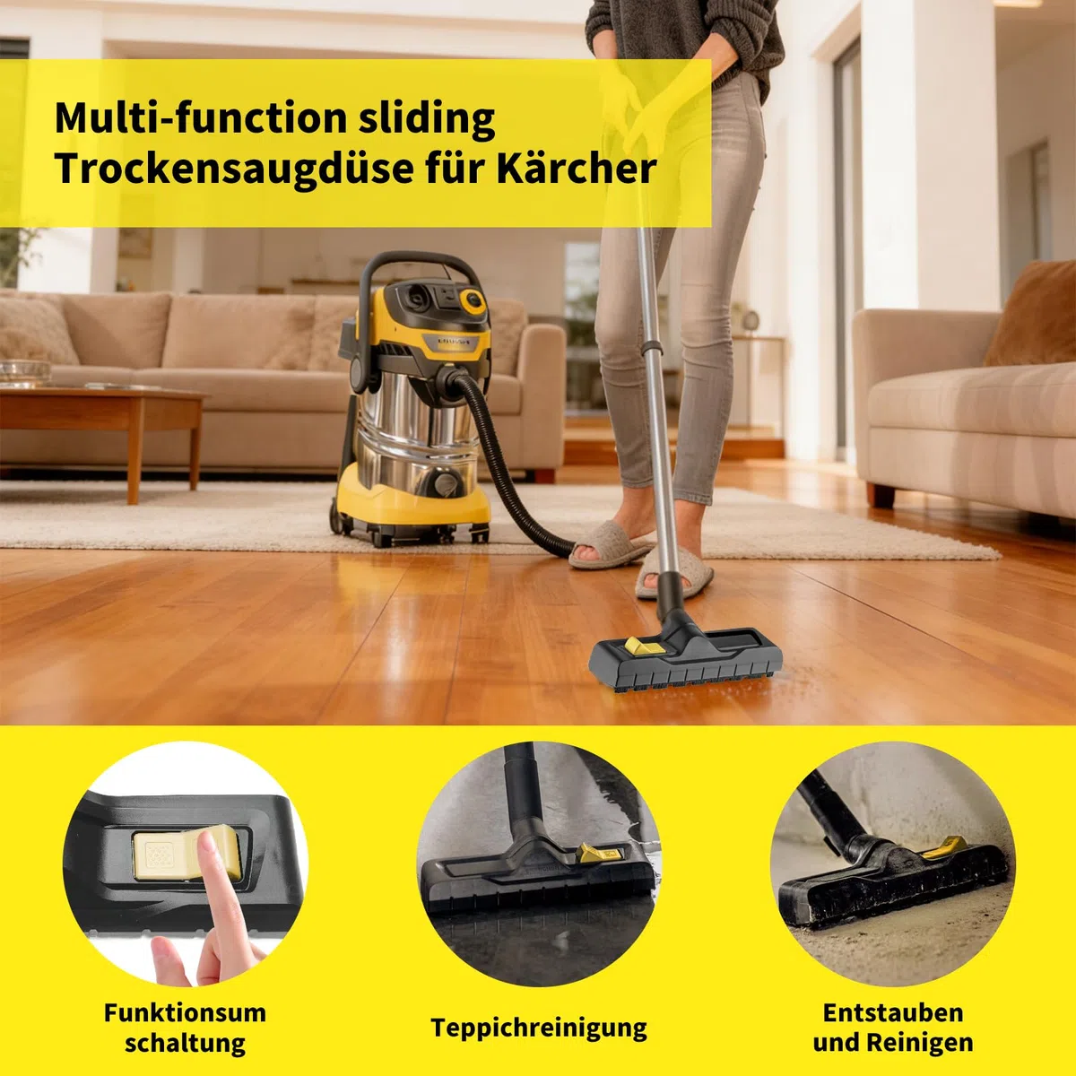 Boquilla de suelo para Kärcher WD3, WD4, WD5, WD6, 35 mm, boquilla de aspiración en seco, repuesto para Karcher, piezas de repuesto para aspiradora, accesorios de aspiradora, accesorios para limpiador
