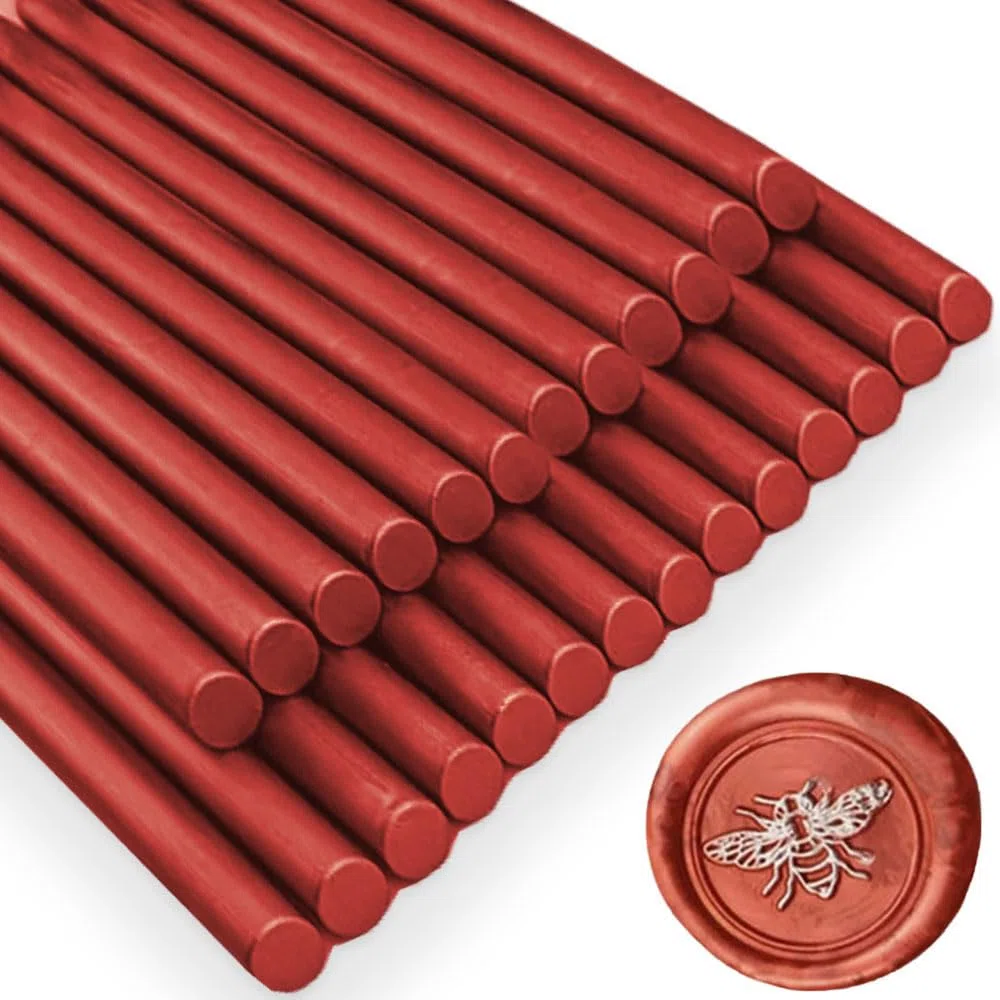 sello de cera barras, Ioggtser 26 Piezas Pistola de Pegamento Sello de Cera Palillo para Sello de Cera, Sello de Cera Sticks para Pistola de Pegamento, para Invitaciones (New Wine red)