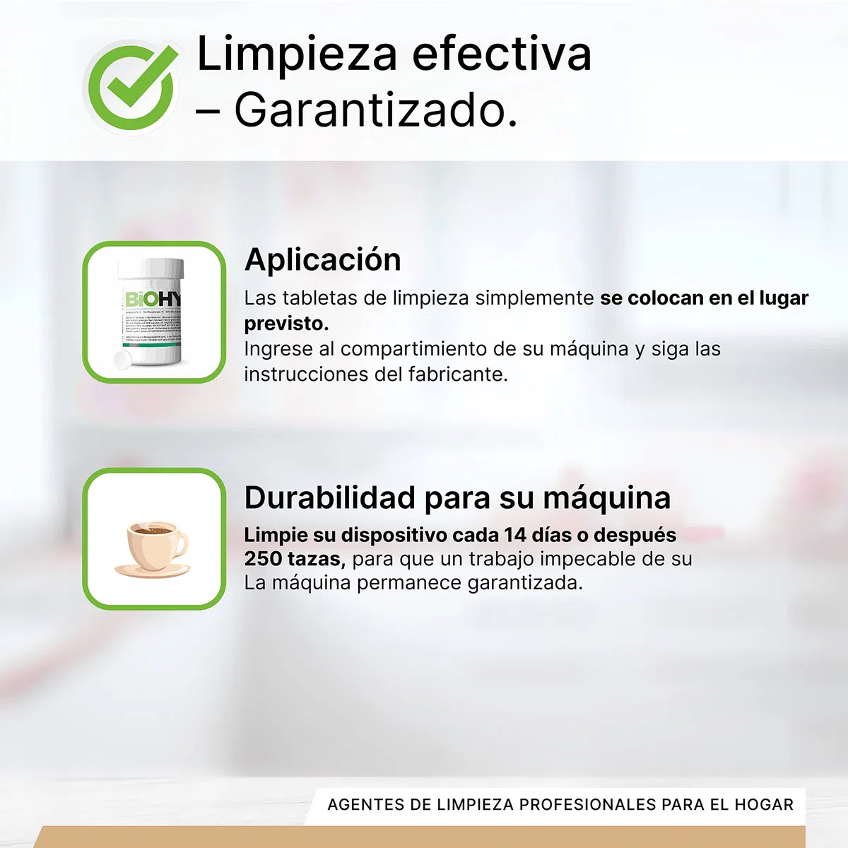 BiOHY Pastillas de limpieza para cafeteras automáticas (25 Tabs) | Todas las marcas | Mejor aroma y larga vida de los aparatos (Reinigungstabletten)