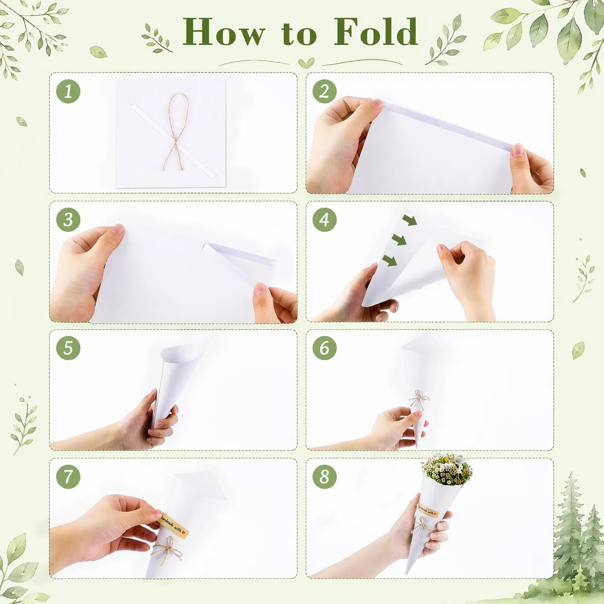 60 Conos Arroz Boda Blancos con 2 Soportes, Cucuruchos de Papel para Pétalos y Confeti, Kit de Conos Boda DIY con Pegatinas y Cuerda para Decoración, Comunión, Mesa Dulce