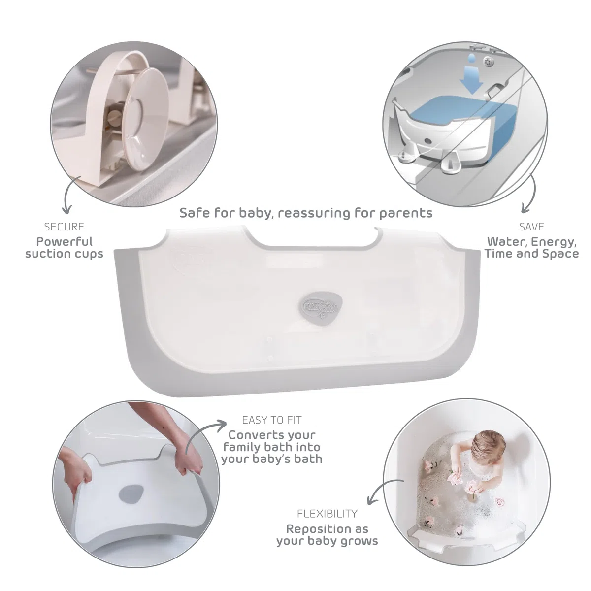 BABYDAM Reductor de baño blanco/gris