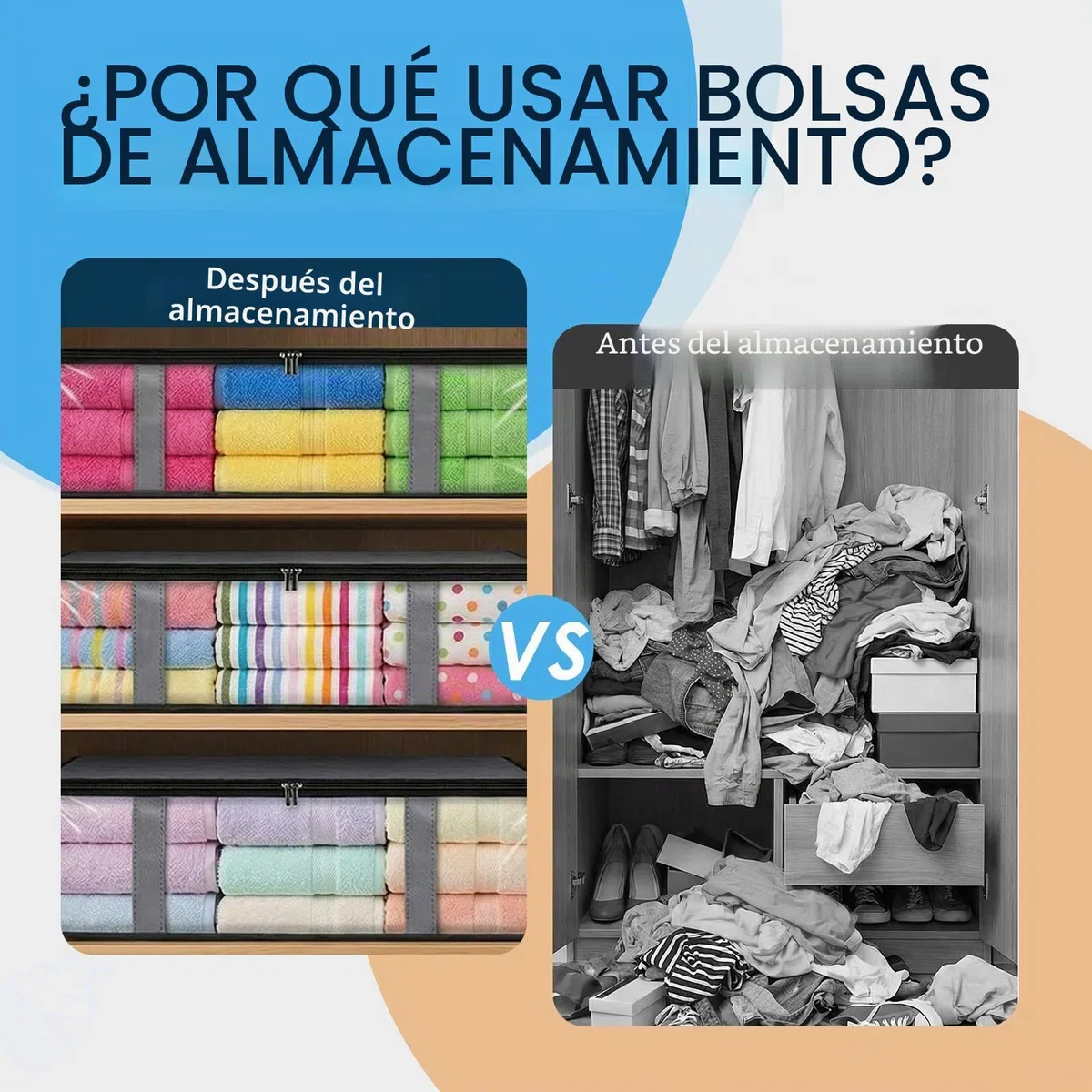 4 Piezas Cajas Almacenaje Ropa 60x45x15cm Plegables Bolsas para Guardar Ropa con Cremallera Ventana Transparente para Ropa Mantas Edredones