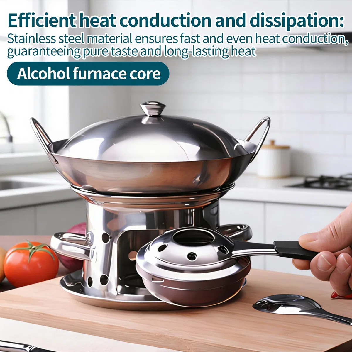 4 recipientes para pasta de combustión con tapa, quemador de fondue de acero inoxidable, quemador de alcohol, hervidor de alcohol para pasta de combustión, accesorios de buffet, fondue