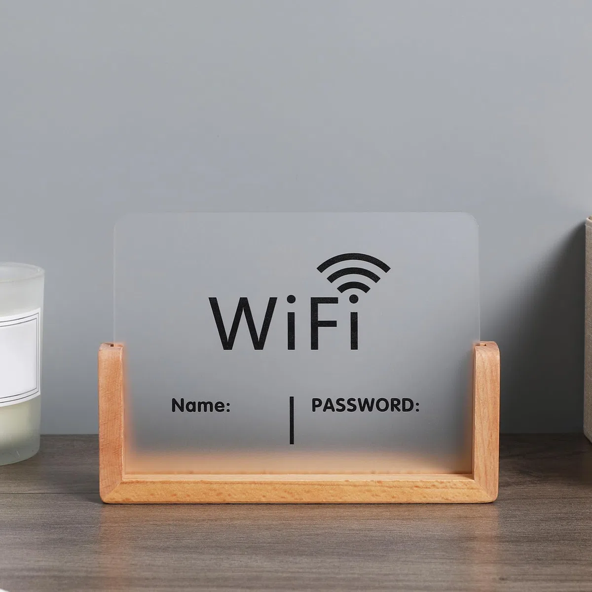 Mobestech Cartel de WiFi Soporte de Letrero de Contraseña WiFi para Negocios Señal de Acceso para Invitados