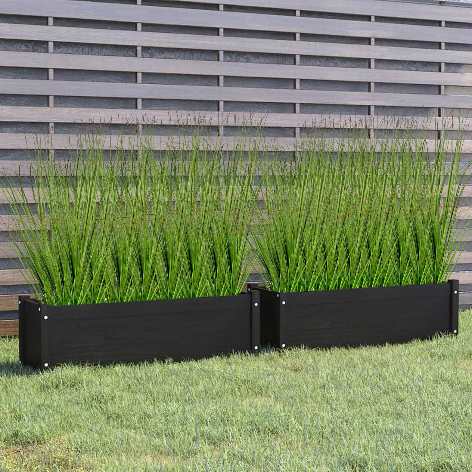 16 Piezas Hierba Artificial de Plástico, 50cm Hierbas Artificiales Exterior, Artificial Plants para Jardín Hogar Oficina Veranda Boda Fiesta