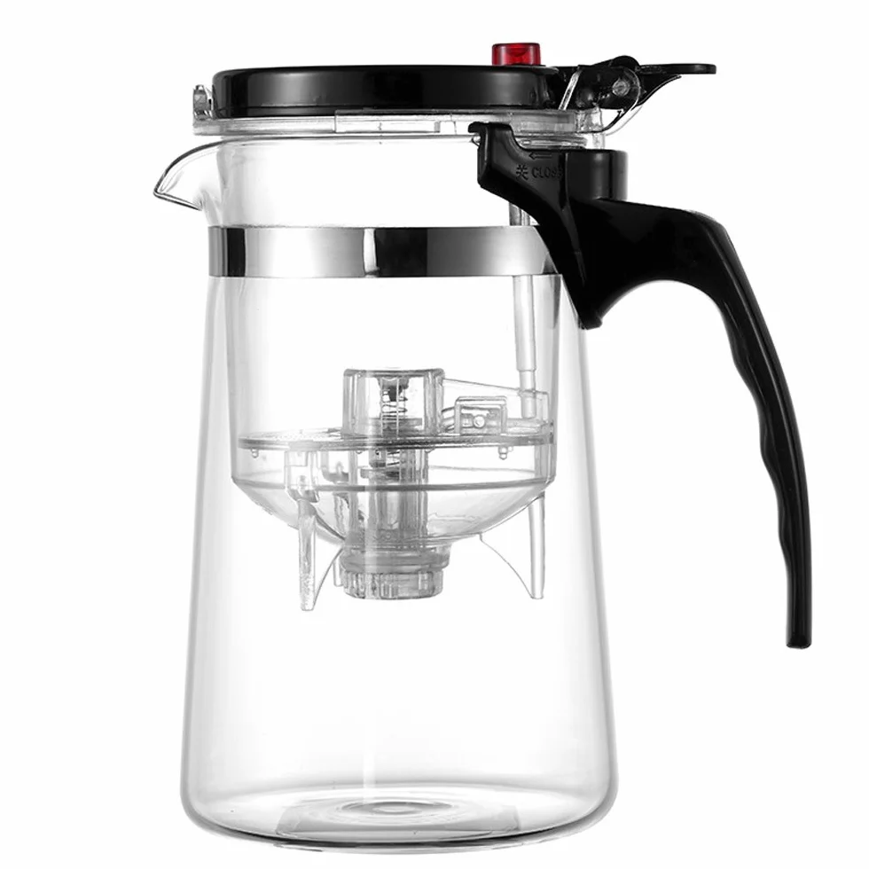 Tetera de Vidrio con Colador de Té 650ML Fácil de Filtrar
