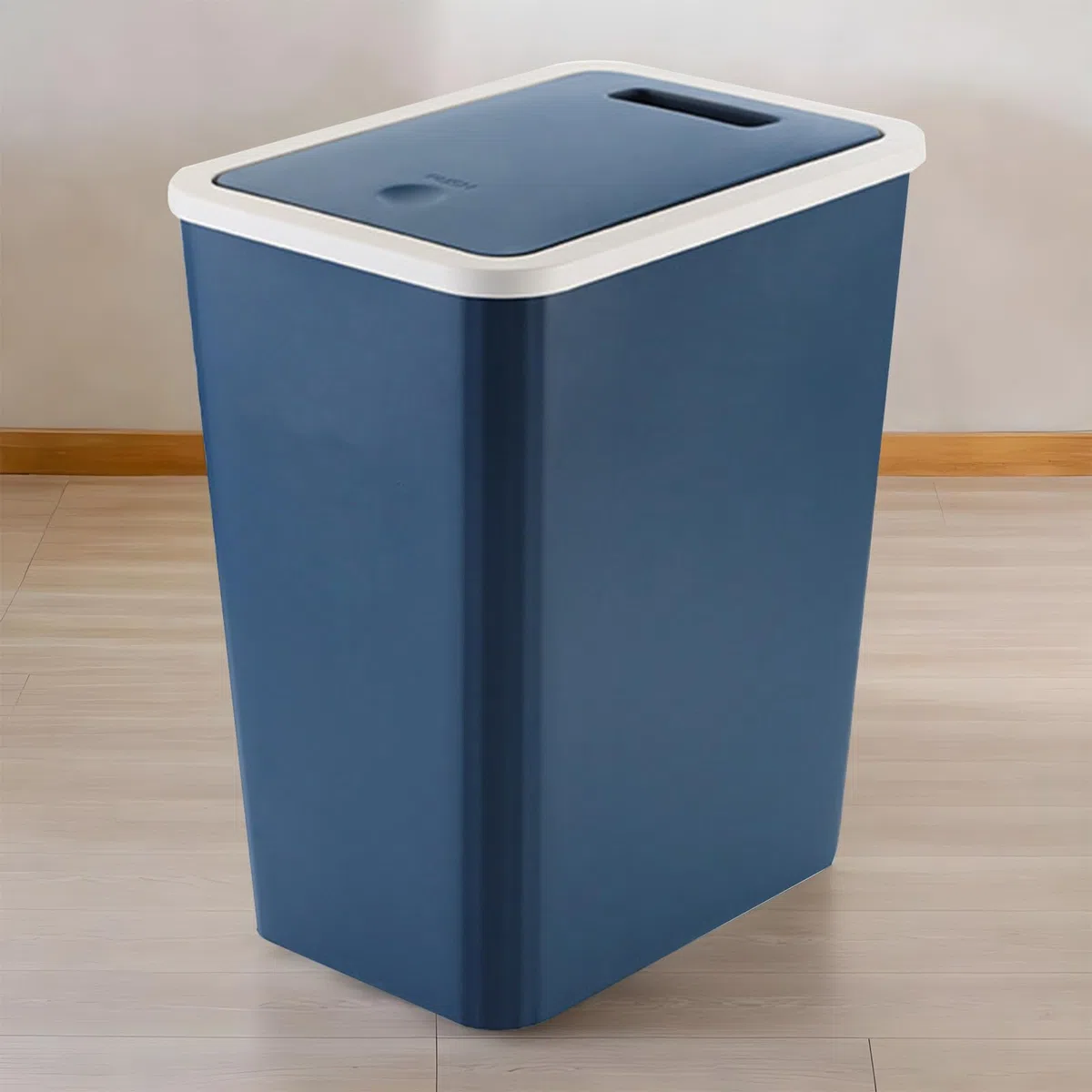 Trash Can, Slim Modern 13L Waste Basket, 12.2x10.24x7.09 inches with Press Top, Compact Recycling Bin for Kitchen, Bathroom, Bedroom, Living Room, Dorm, Home, Small Space