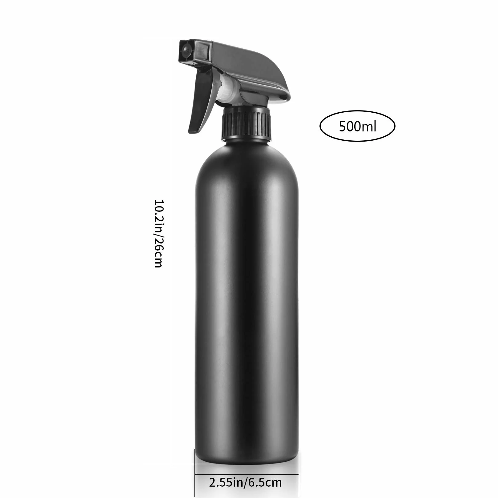 3PCS Botella de Spray Vacías de Plástico de 500 ml, Pulverizador Agua de limpieza, Bote Spray Pulverizador, Vaporizador de Agua para Plantas, Limpieza, Cocina - Negro