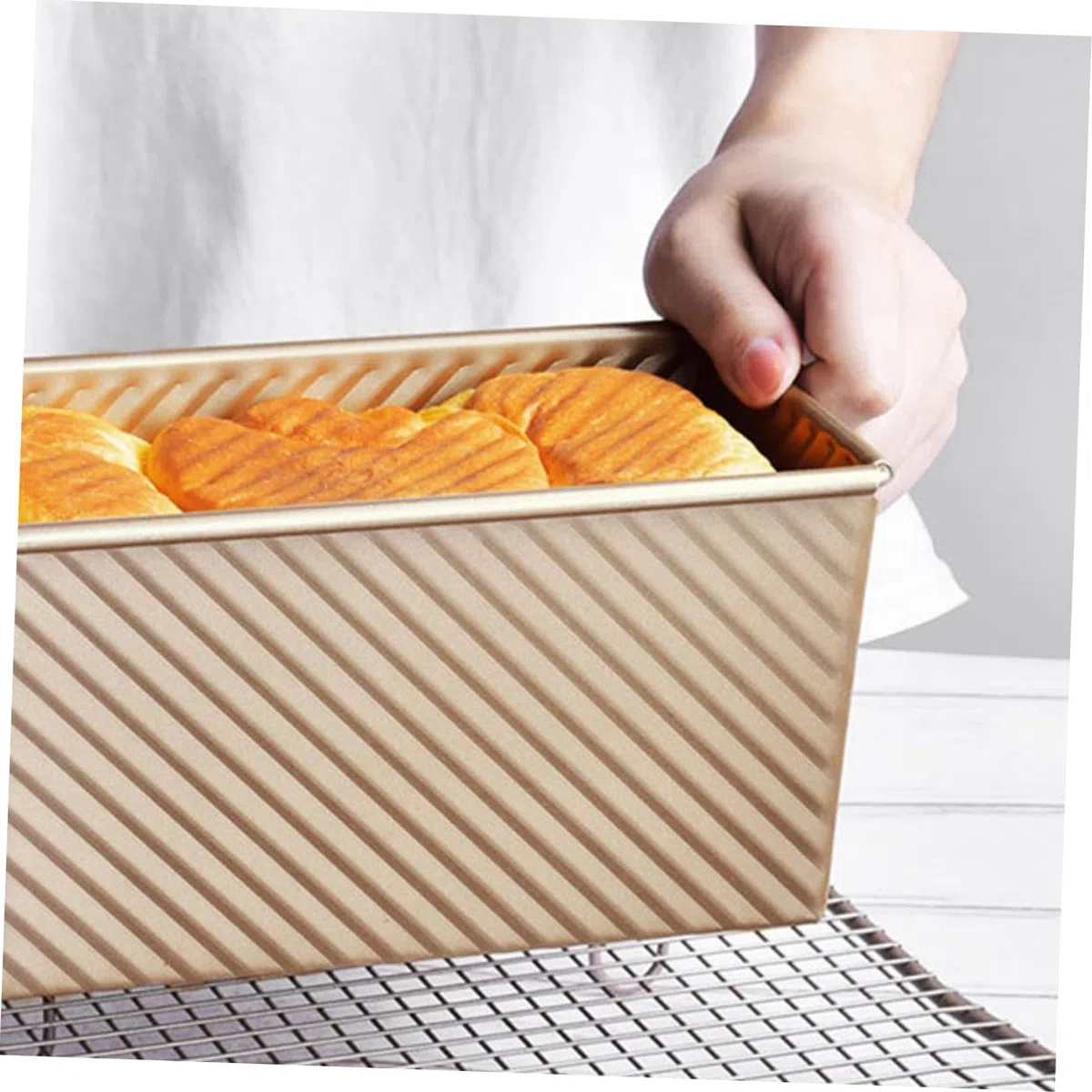 LIFKOME 1 Pc Caja para hornear tostadas molde para pan antiadherente lata de pan de plátano sarten parrilla onda utensilios para hornear caja de tostadas bandeja de pan