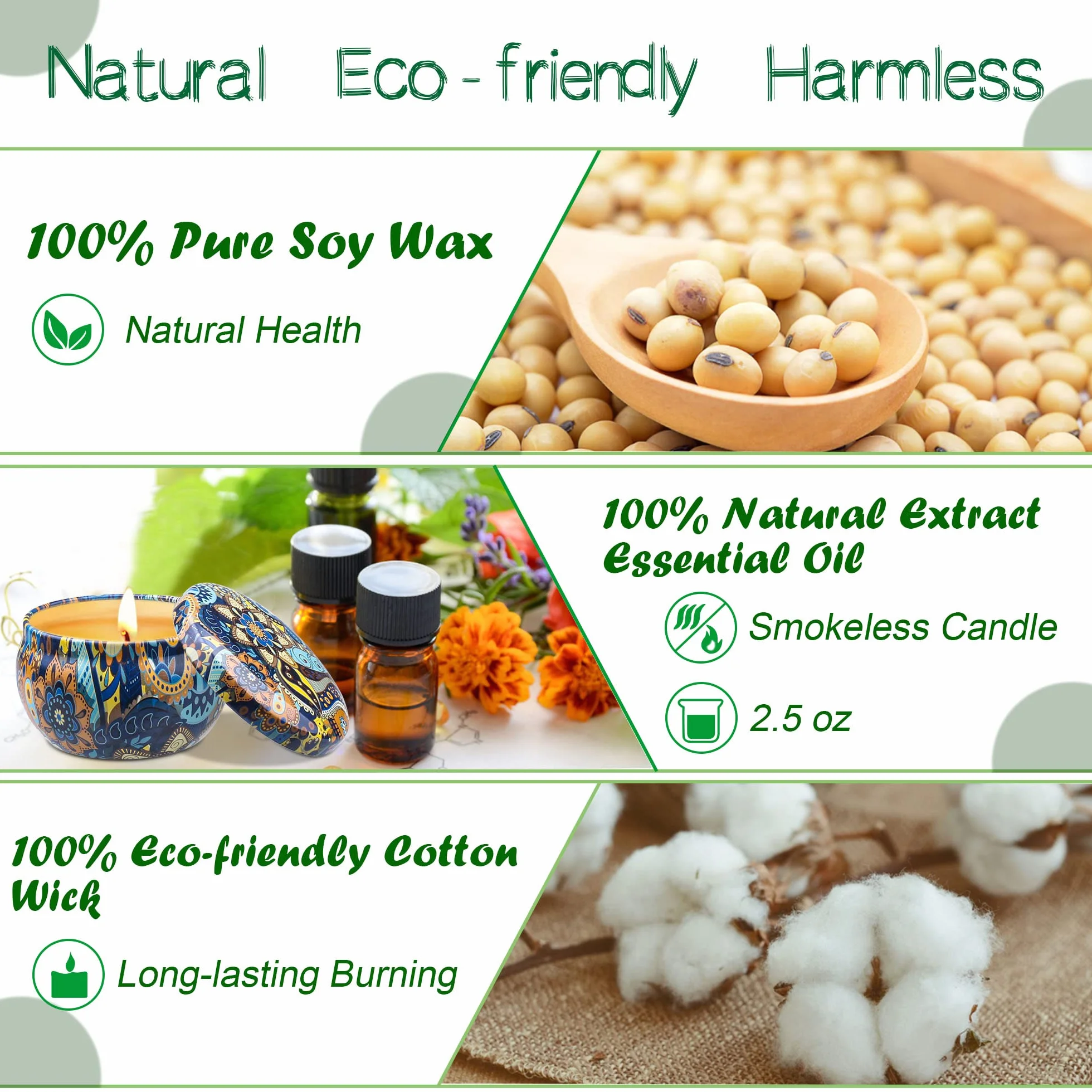 Velas Perfumadas Juego de 9 Piezas - Regalo de Velas Aromaticas Natural Cera de Soja Aromaterapia Decoración con Tarjeta de Felicitación para Aliviar el Estrés, Navidad, Día de San Valentín y Madre