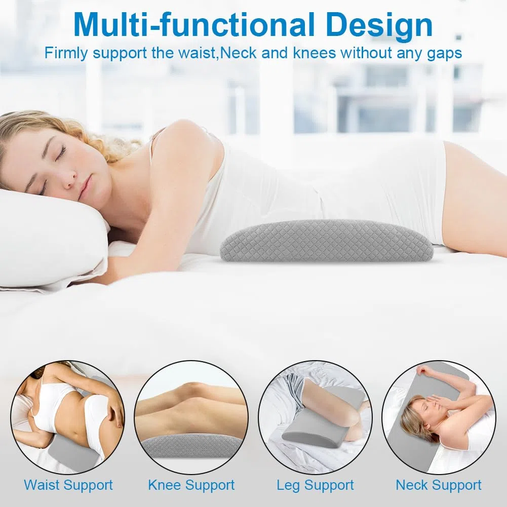 Ainiv Almohada Apoyo Lumbar, Cojín de Espuma Viscoelástica para Aliviar Dolor Lumbar, Ideal para Cama, Silla Oficina Asiento Coche