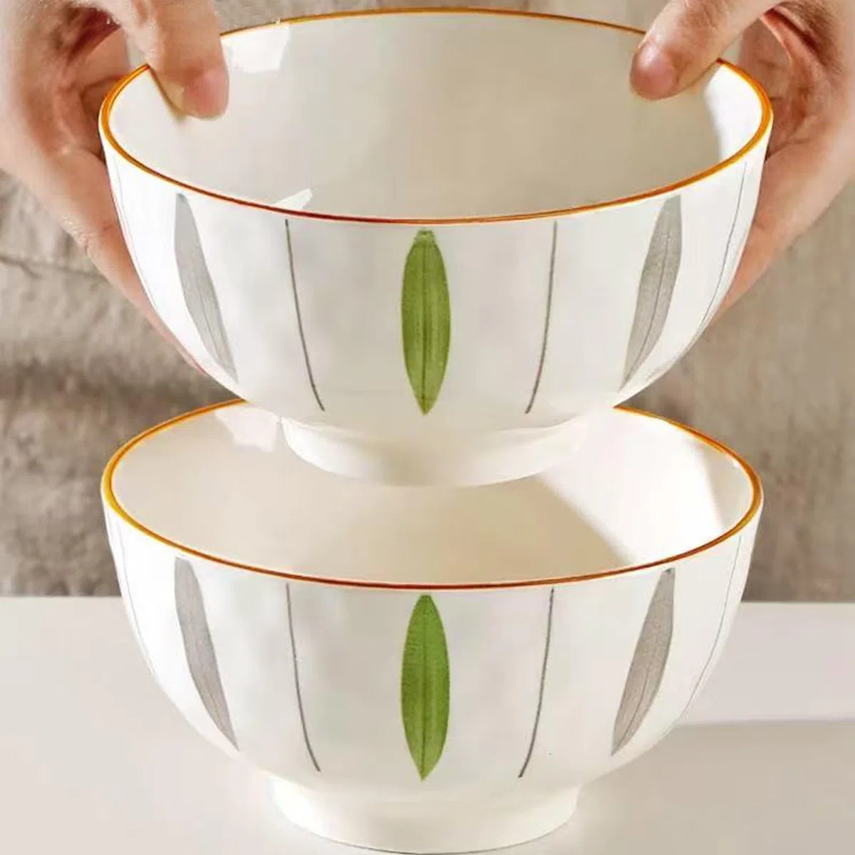 Juego de 4 cuencos de cereales, cuencos de postre, cuenco de cereales de 700 ml, cuenco de cerámica para cereales, juego de cuencos para ensalada, sopa, pasta, microondas y horno, 15,5 cm
