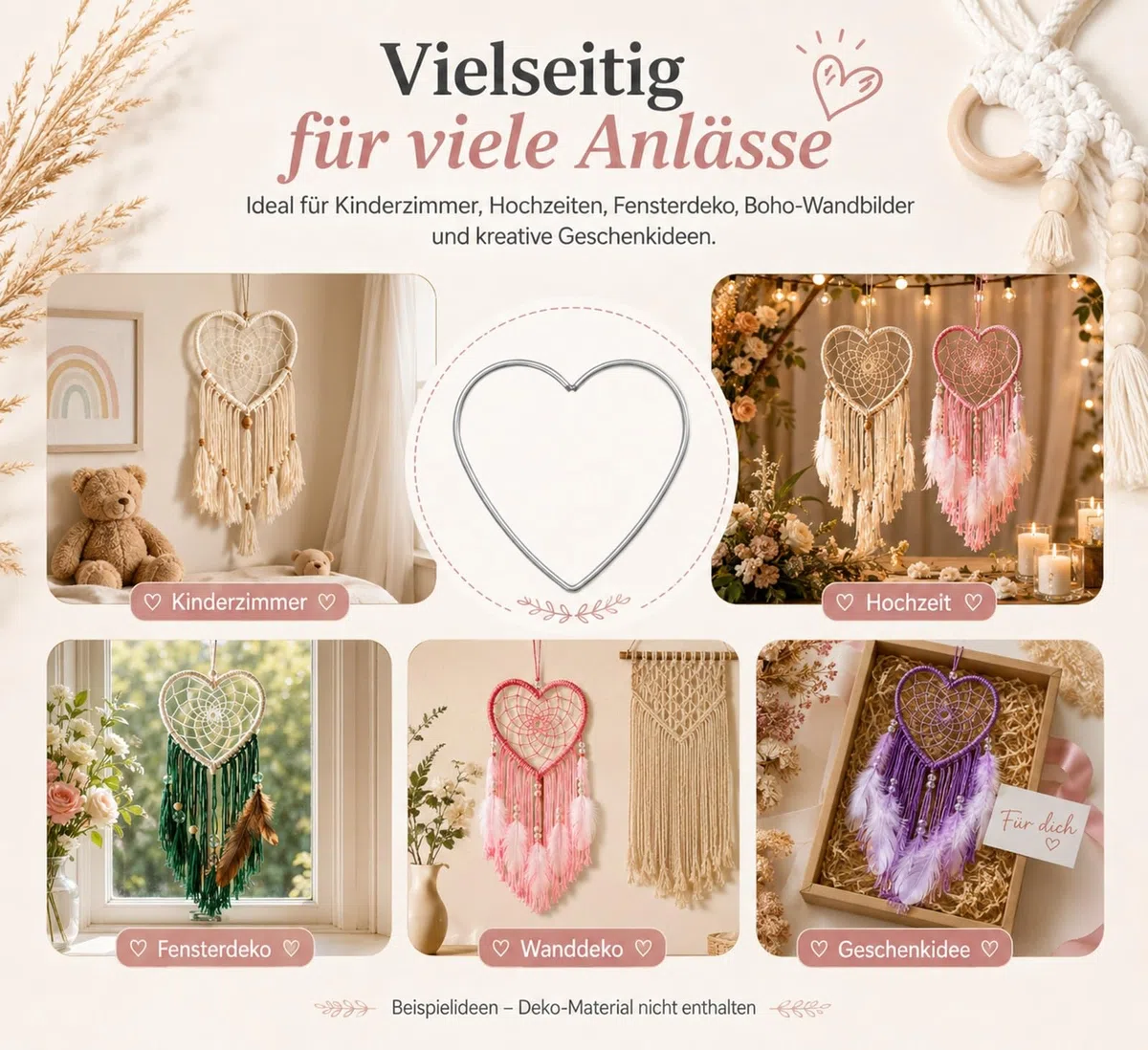 Garneck 10 anillos de metal en forma de corazón de 12 cm, ideales para proyectos de manualidades y decoración creativa con corazones de metal y trozos de alambre