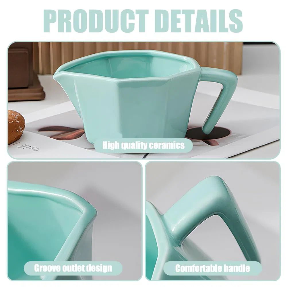 Fondue de Chocolate, Fondue Chocolate y Mantequilla de Cerámica, Set de 300ml con 1 Tenedores para Queso (Verde)