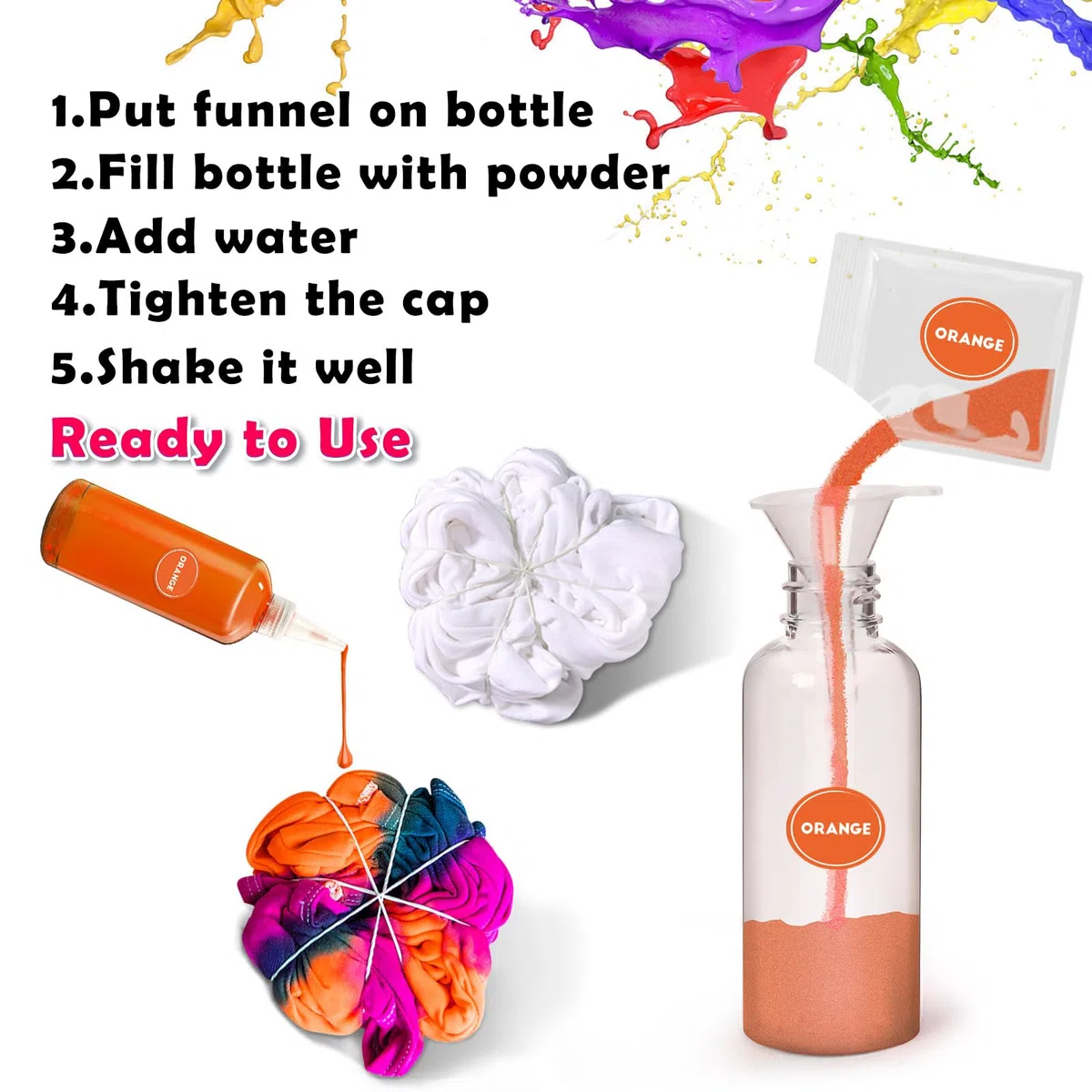 Kit de Teñido Anudado de 14 Colores para Grupos Grandes, Tie Dye Kit para Niños, No TóxicoTinte para Tejidos para Adultos, Actividades de Verano, Fiesta Hecha