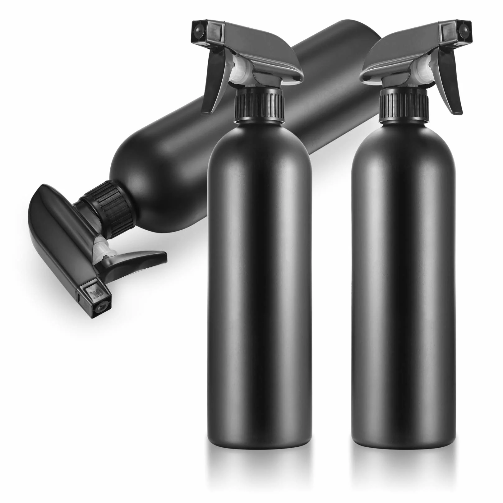3PCS Botella de Spray Vacías de Plástico de 500 ml, Pulverizador Agua de limpieza, Bote Spray Pulverizador, Vaporizador de Agua para Plantas, Limpieza, Cocina - Negro