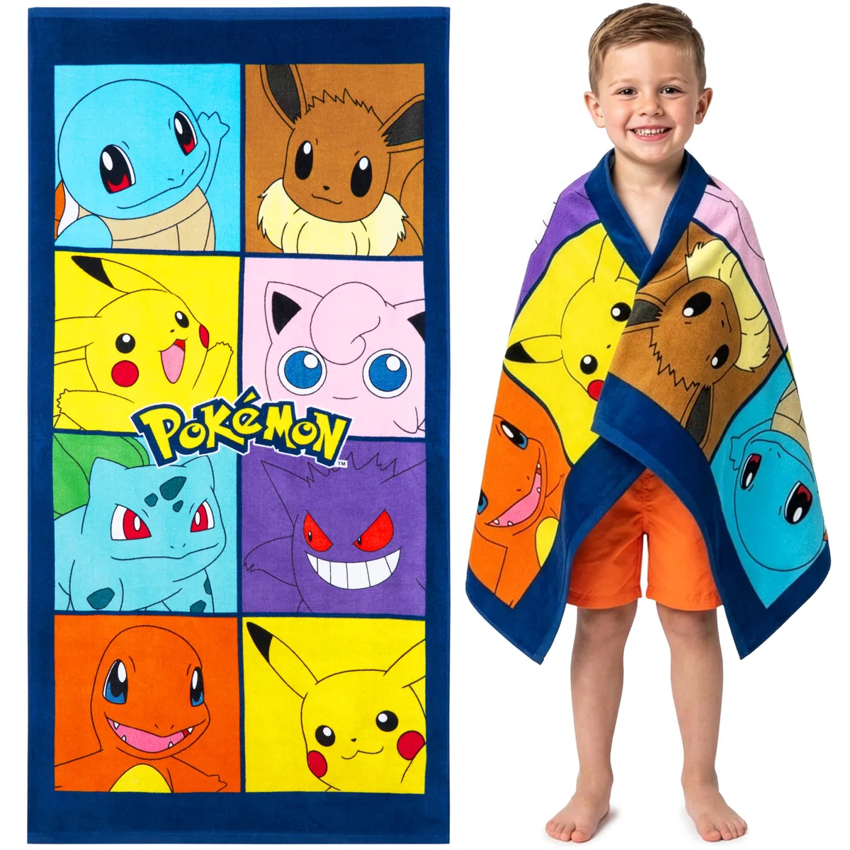 Pokémon Toalla Baño Niño Suave Pikachu Toalla Playa Niña Piscina Anime Toallas Baño 100% Algodon 140x70cm Viajes Accesorios