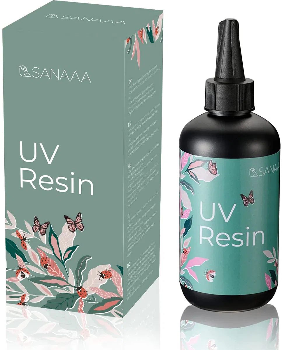 Resina UV 200g Curado de un minuto Tipo duro transparente Resina UV de curado rápido para sello, vaso, pluma, fabricación de joyas de colgantes de aretes DIY
