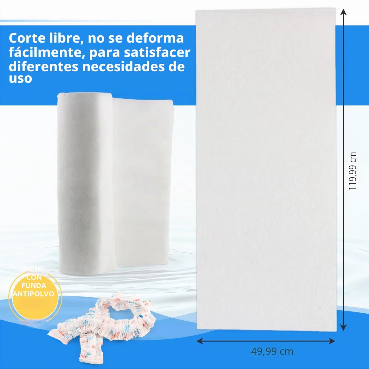 Filtro Aire Acondicionado por Conductos 50 * 120CM G4 Filtrina Aire Acondicionado Clase de Filtro para Sistemas de Ventilación y Aire Acondicionado Domésticos Filtros de Repuesto XX