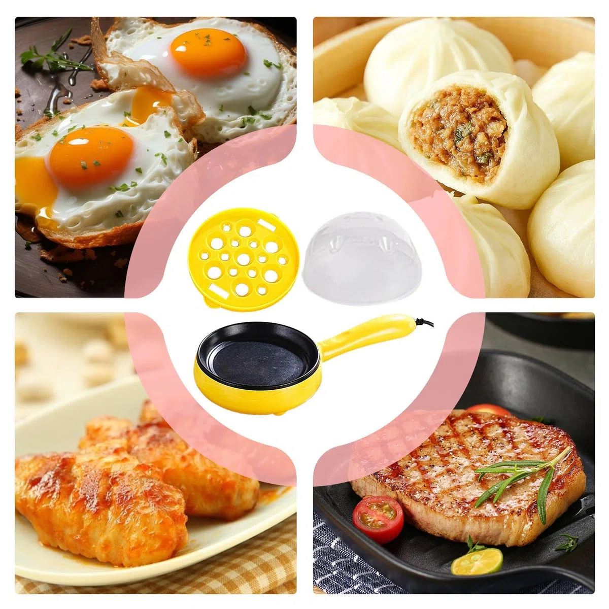 Sartén Pequeña | Huevo Rápido Eléctrico Sartén Para Cocinar | Cacerola De Cocina Antiadherente Resistente Al Calor Para Tortilla Tortitas Desayuno Cena