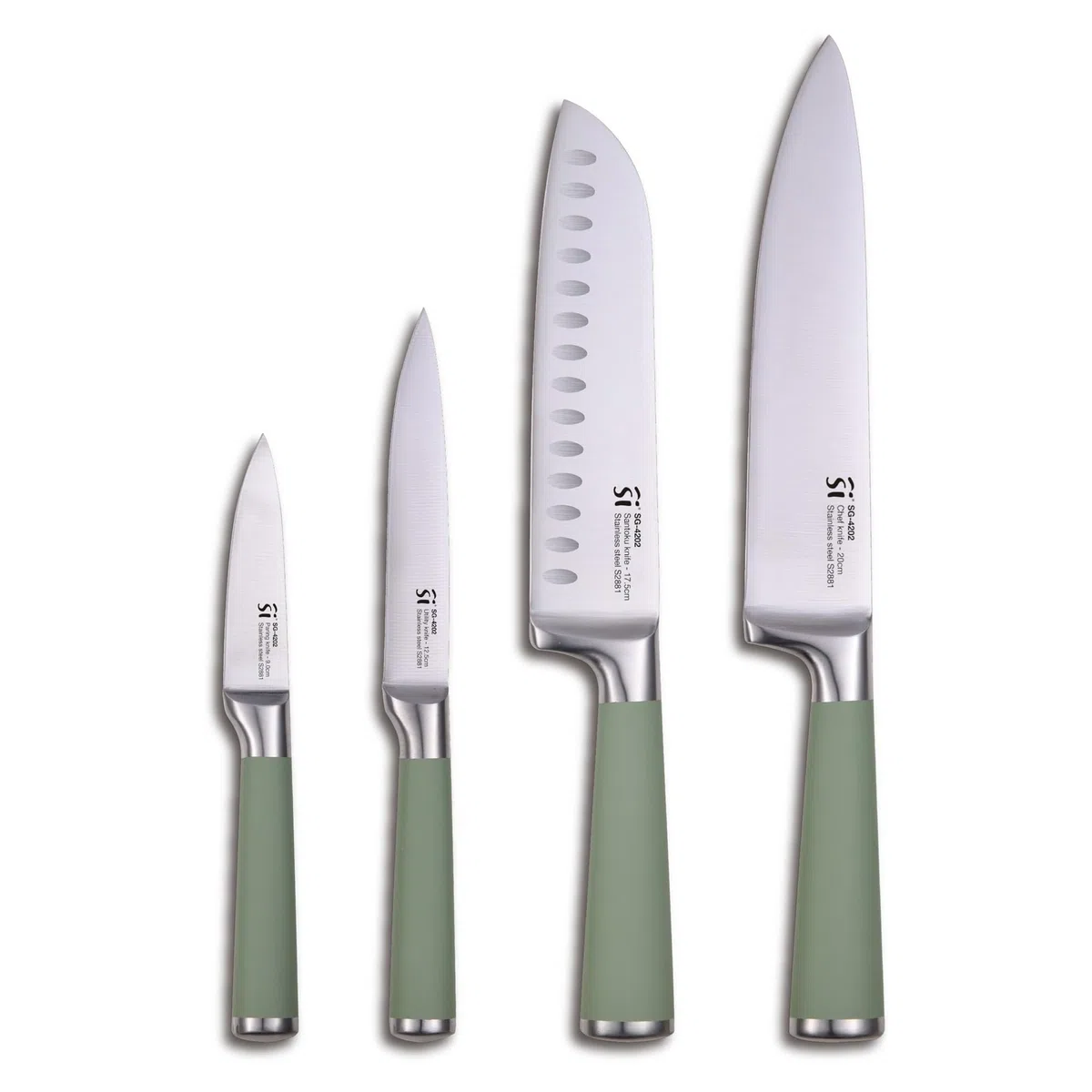 San Ignacio Juego de cuchillos de cocina: Juego de 4 cuchillos acero inoxidable Moods