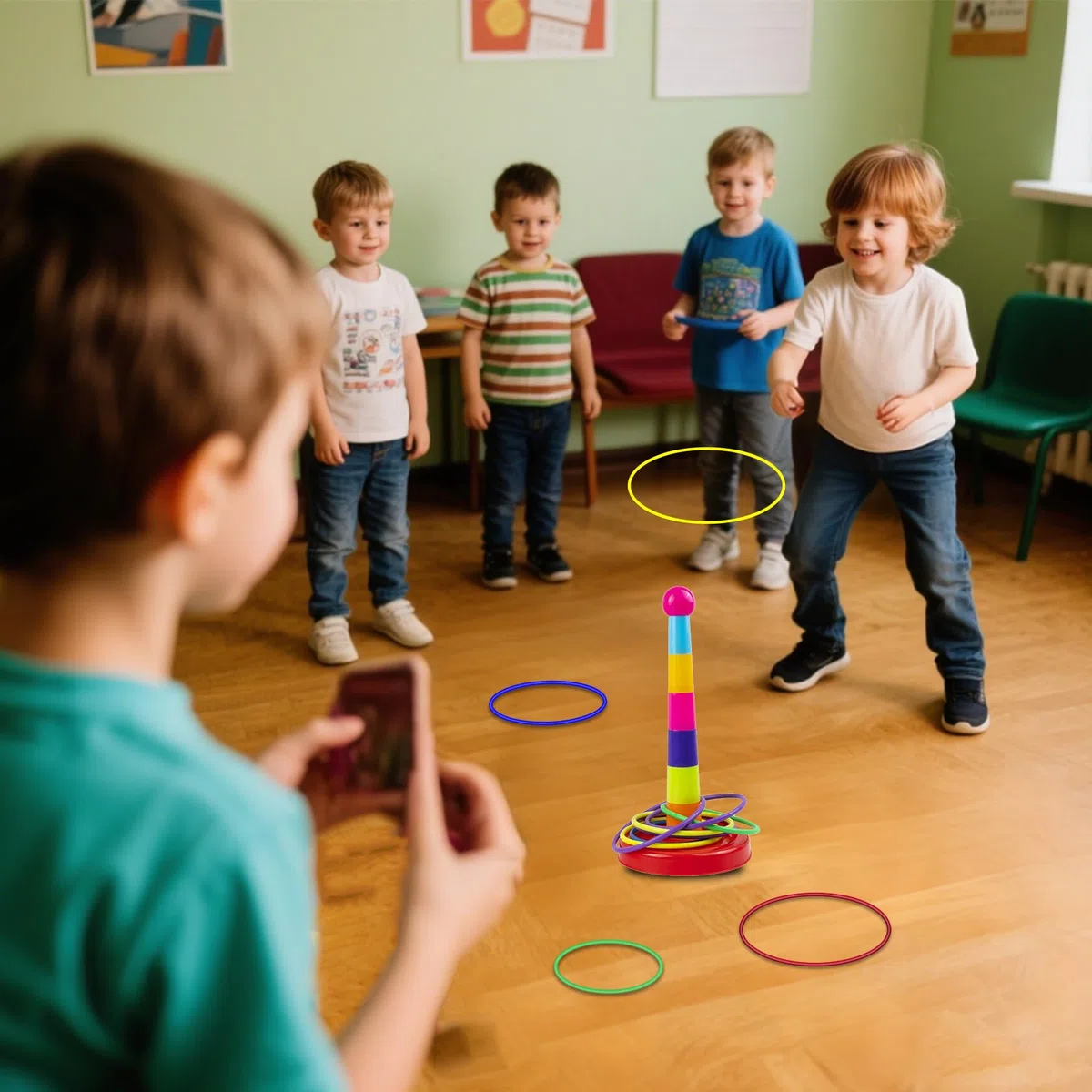 24 Piezas Plástico Lanzar Anillos Juguetes para Niños, Toss Juego de Carnaval Toss para Interior Juegos Deportivos al Aire Libre, Fiesta Juegos de Suministros