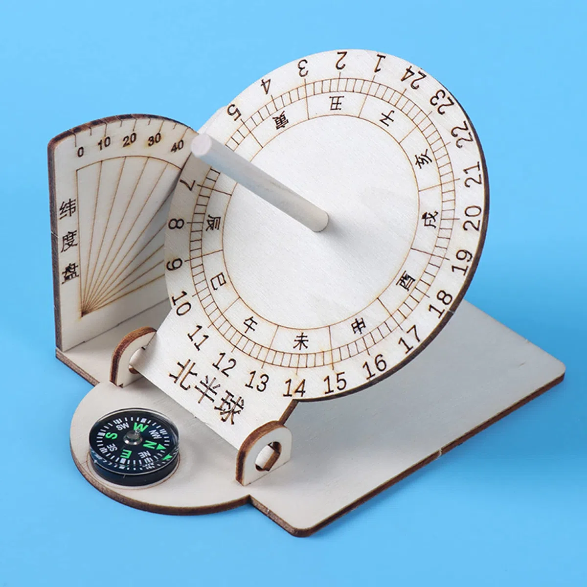 Modelos de reloj solar de madera, adornos de escritorio, relojes de sol, modelos científicos para entusiastas de la geografía y la ciencia