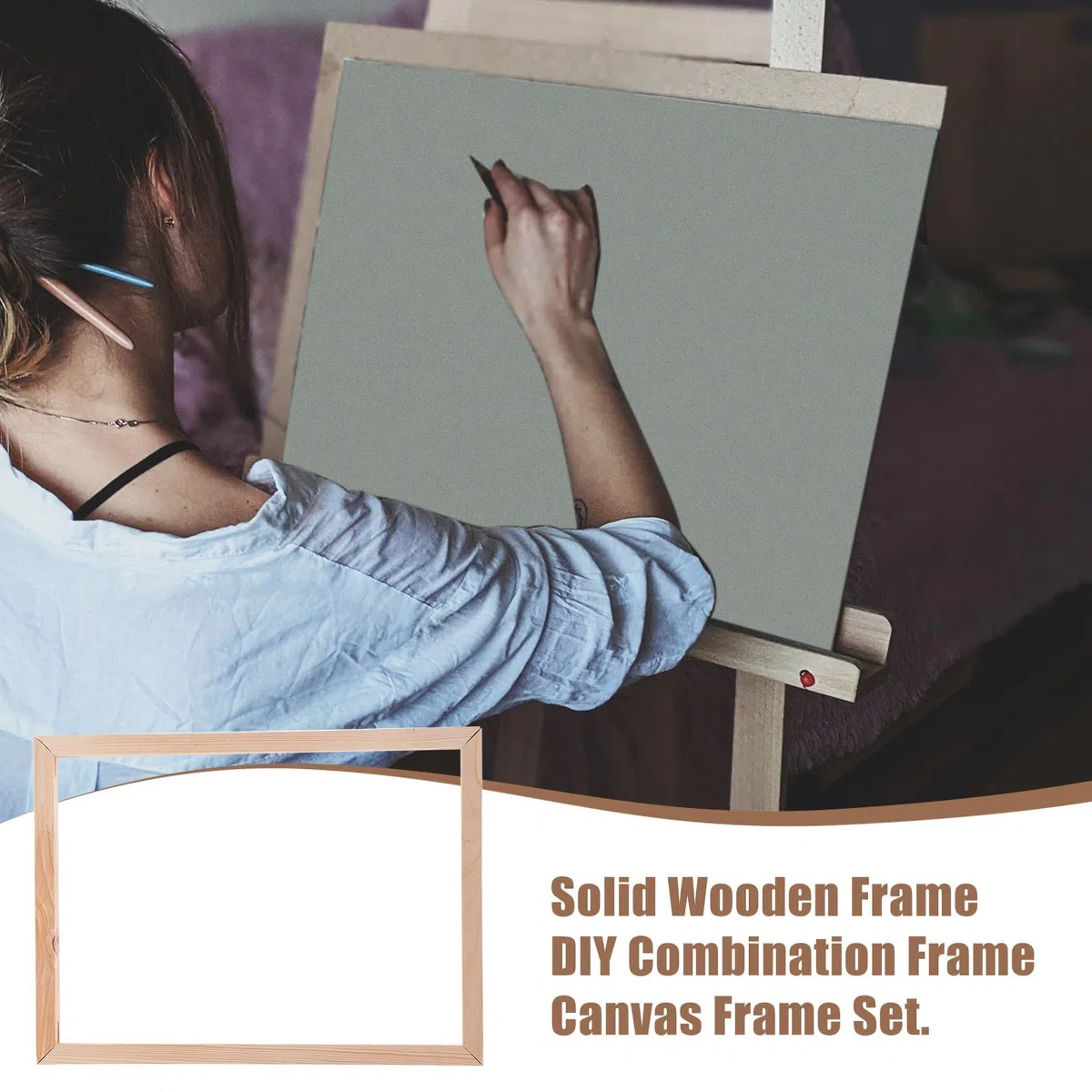 Juego de Marcos de Madera Maciza para Lienzo DIY 40x50 Cm (40x2 50x2) Bastidor para Pintura al Óleo, Combinación Fácil Montaje para Manualidades y Arte en Casa