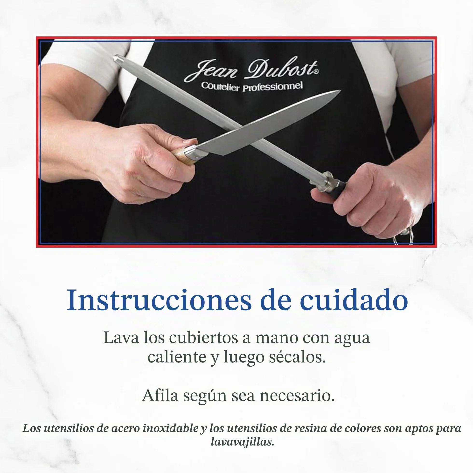 Laguiole Jean Dubost 97455 - Estuche con 4 Cuchillos para Untar (Mango de plástico ABS), Multicolor