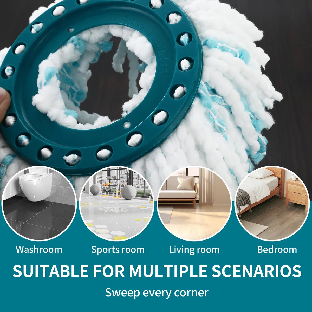 4 Piezas Cabezas de Fregona de Repuesto, para Leifheit Clean Twist Disc Mop, Sistema de Fibras para Leifheit Recambio para Mopa, para Todo Tipo de Suelos, Fuerte absorción de Agua Reutilizables