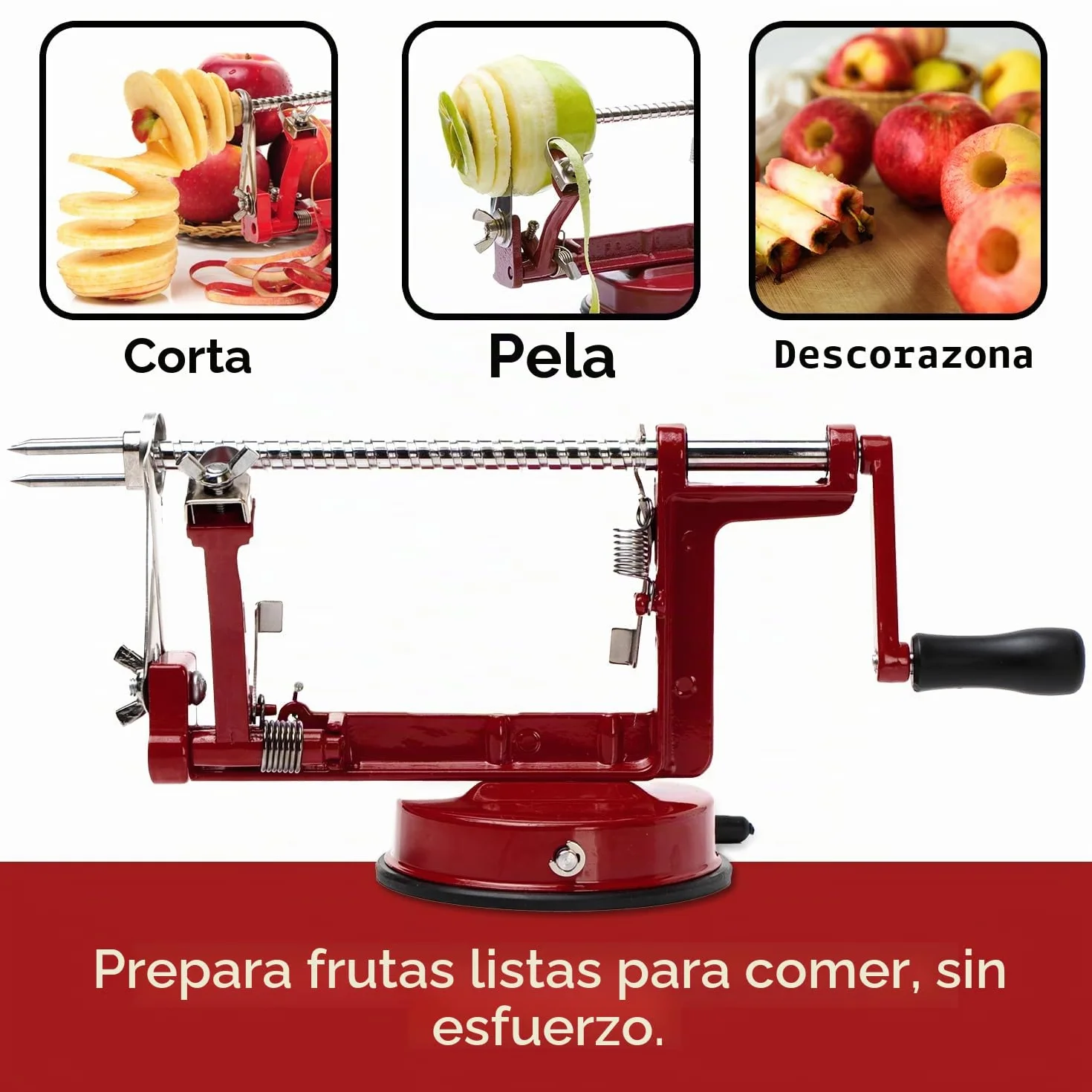 Baumalu 450009 pelador de manzanas metal rojo vino