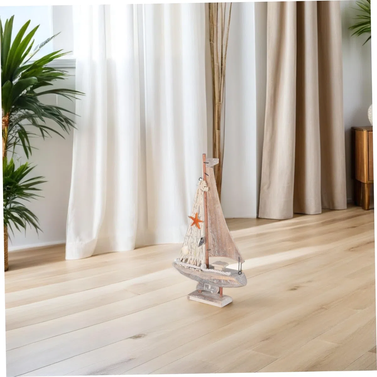 Operitacx Adornos de navegación Antigua de Barco de Vela decoración de Bote pequeño decoración del Adorno para Botes de Vela estatuilla de Barco Madera
