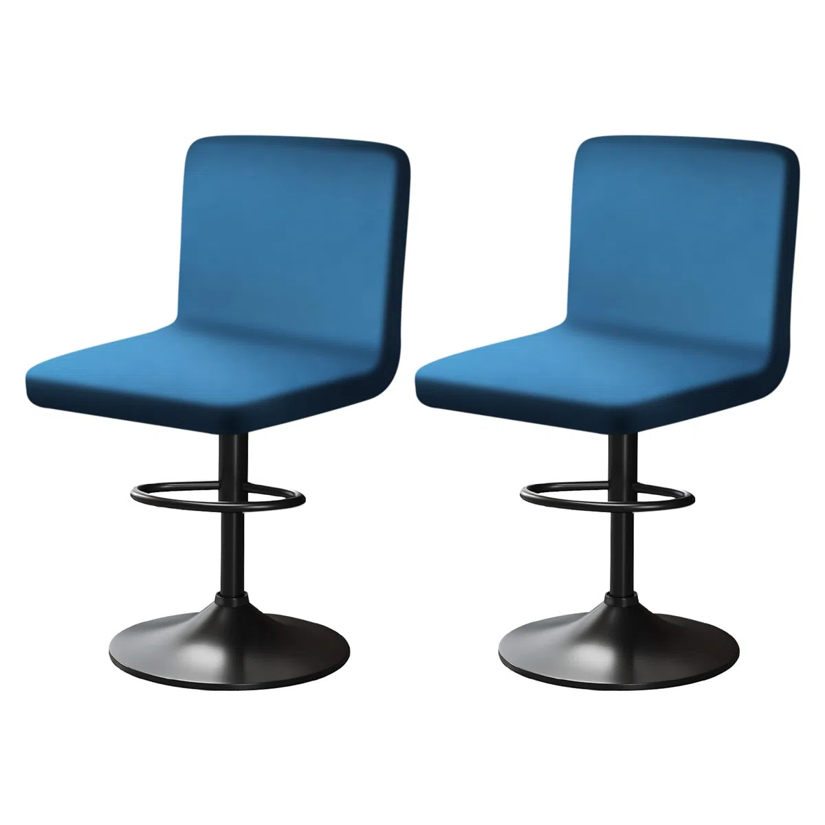 Funda Taburete Bar con Respald Terciopelo Funda para Sillas Altas Bar Elasticidad, Antipolvo, Antiarrugas, Fácil de Lavar para Bares, Restaurantes y Cocinas Domésticas (2, Azul Pavo Real)