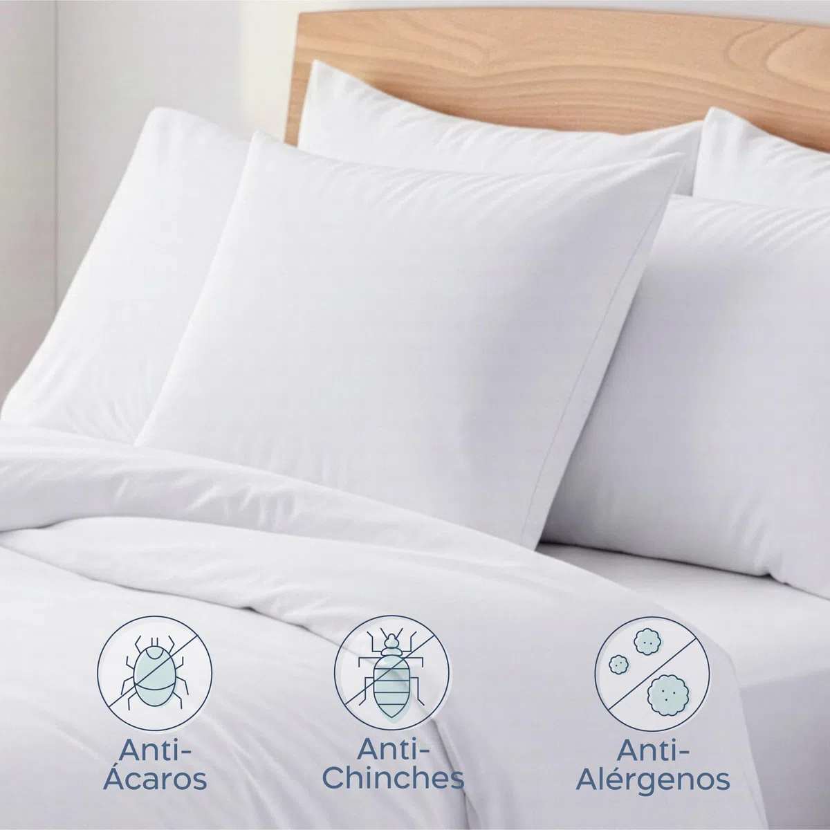 Twinzen Juego de 2 Protector Almohada 50x70 cm – Protectores Antiacaros con Cremallera - Transpirables y Oeko-Tex