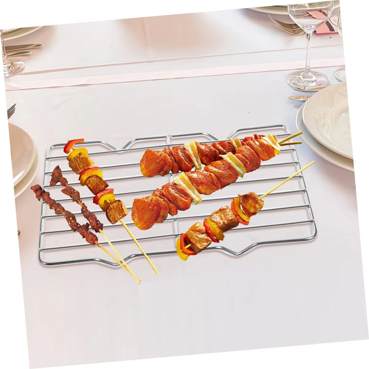 IMIKEYA Rejilla para Hornear y Parrilla De Acero Inoxidable 38x28 Cm, Rejilla De Enfriamiento De Pan Patas, Malla Fina para Cocinar y Asar, Apta para Alimentos Delicados, Uso Cocina y Barbacoa