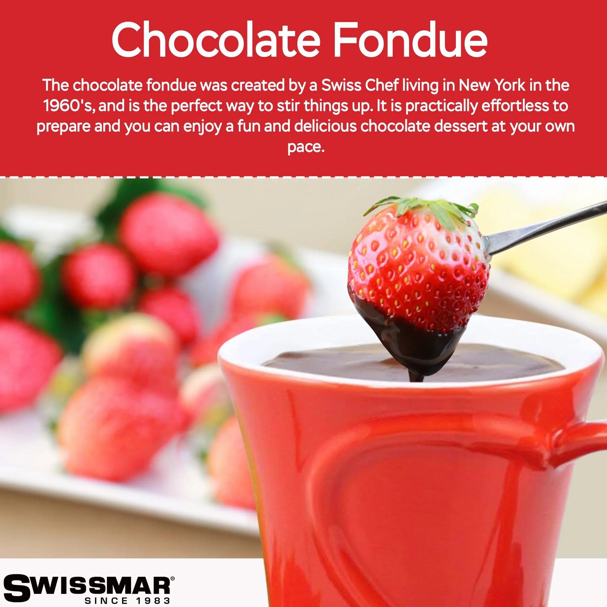 Swissmar F12066 4-Piece Sweetheart Chocolate Fondue Mug Set by Swissmar