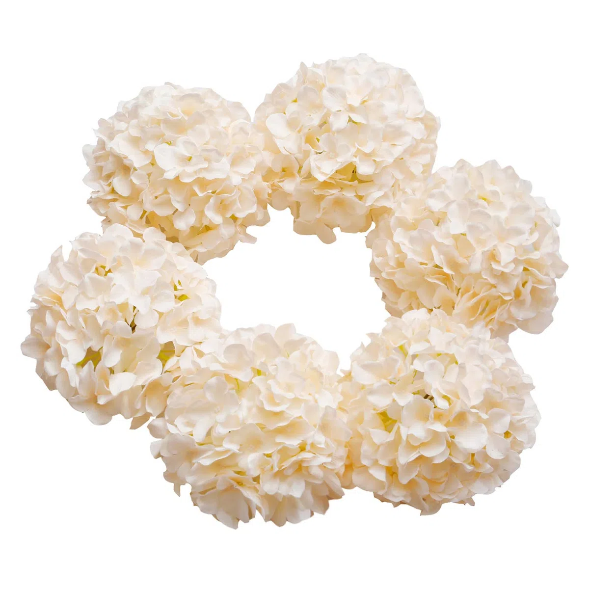 DuHouse Cabezas de hortensias Artificiales de Seda más Grandes con Tallo, Flores de hortensias Falsas para Boda, hogar, jardín, Centro de Mesa, Paquete de 6 (Champán)