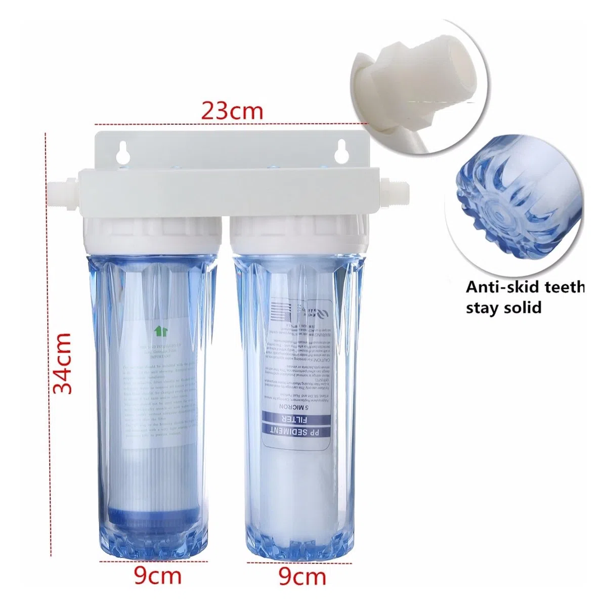 Filtros de Agua para Grifo, Filtro de agua del grifo del grifo de ósmosis inversa dual de 10 ", Cartucho purificador de agua de dos etapas espesado for la salud Cocina casera(4 points interface)