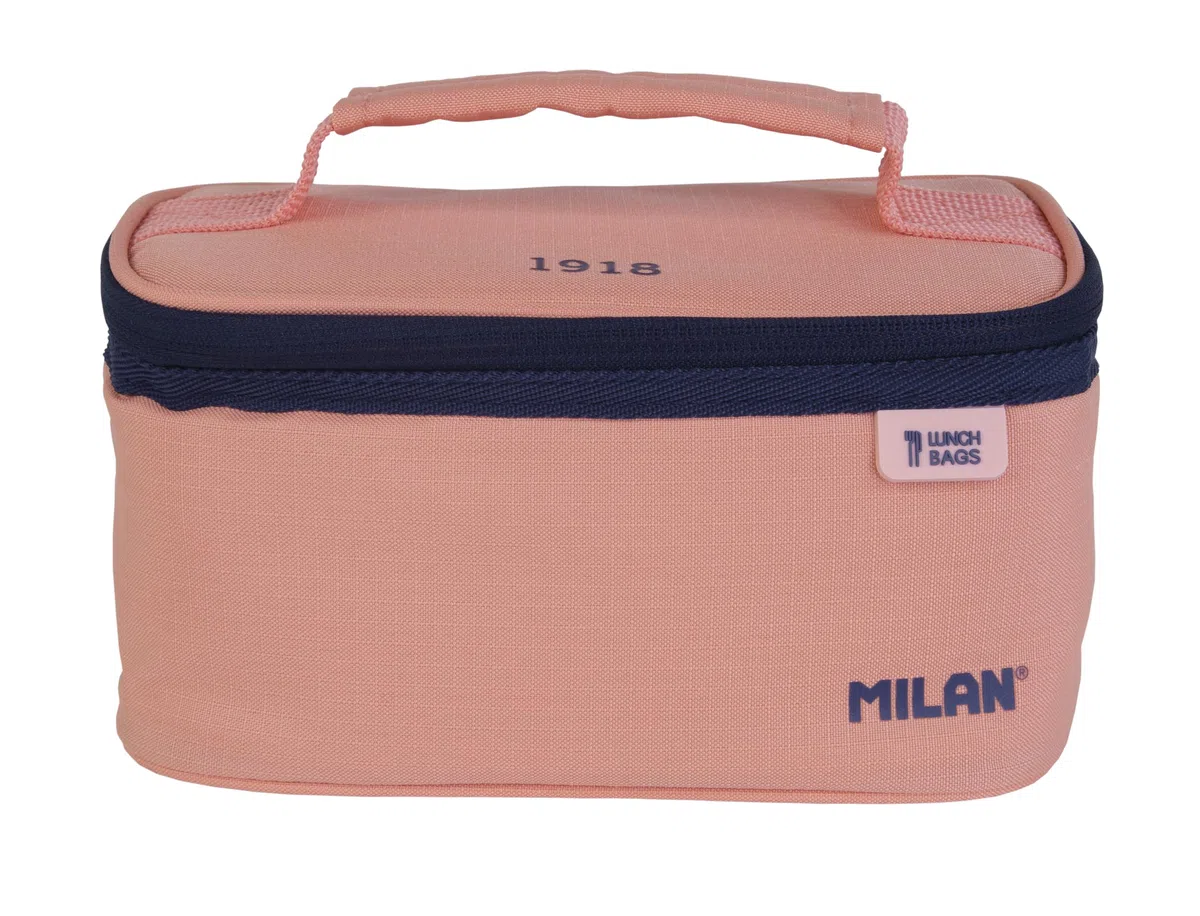 BOLSA ISOTÉRMICA PORTA ALIMENTOS PEQUEÑA CON 1 RECIPIENTE (1,5L) SERIE 1918, ROSA MILAN