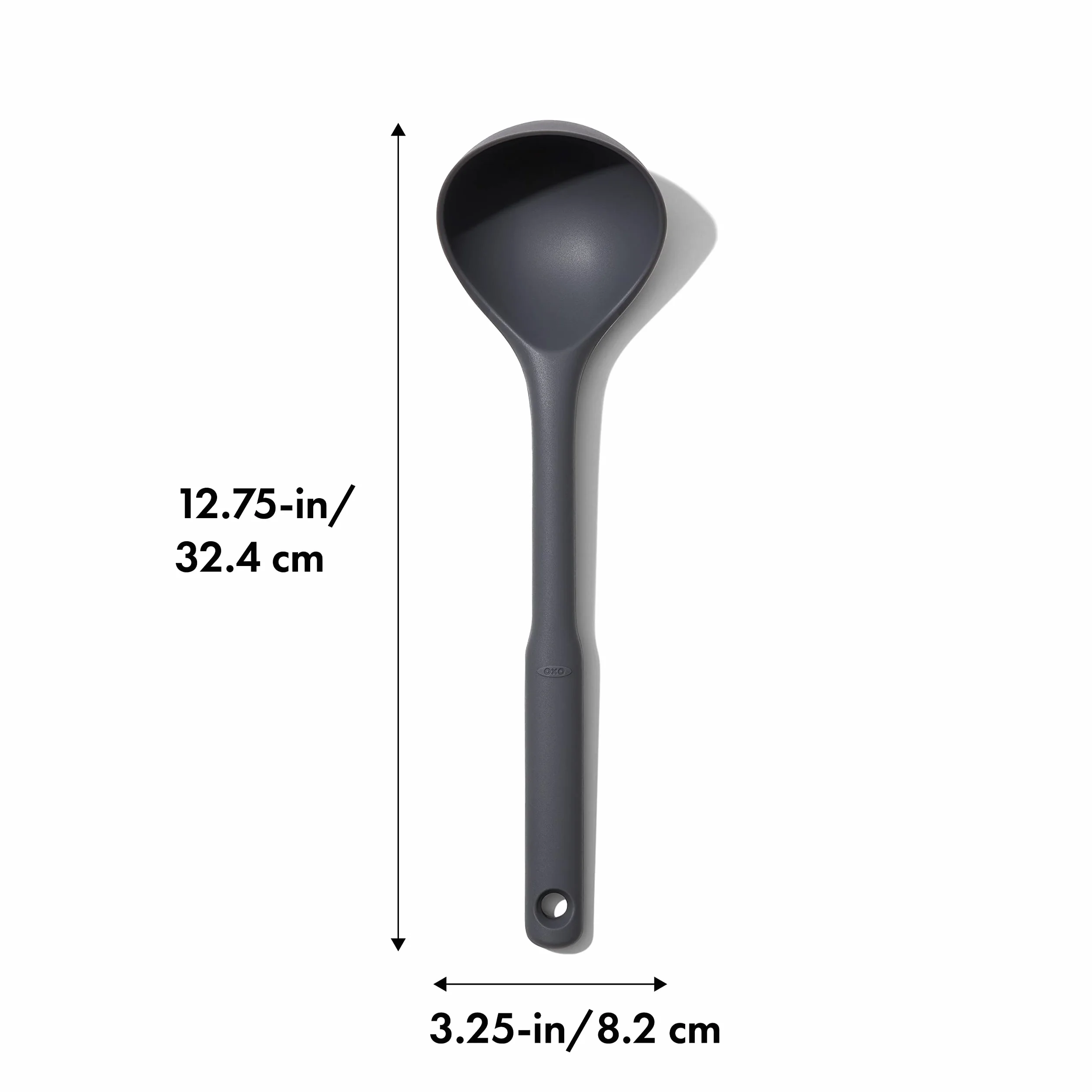 OXO Good Grips Cucharón de silicona flexible resistente al calor gris oscuro
