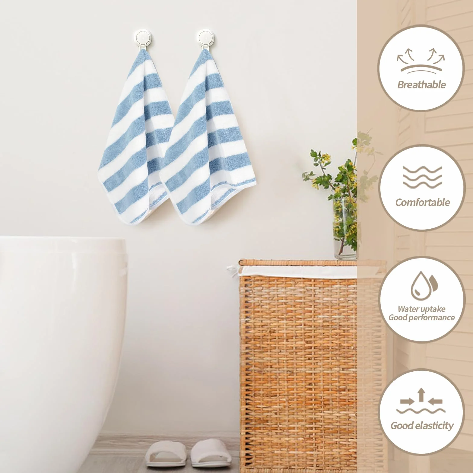 KinHwa Toallas de mano suaves de microfibra para baño, toallas absorbentes para invitados pequeños, toallas gruesas de cara de 30 cm x 50 cm, paño de secado rápido para baño, spa, gimnasio, paquete de